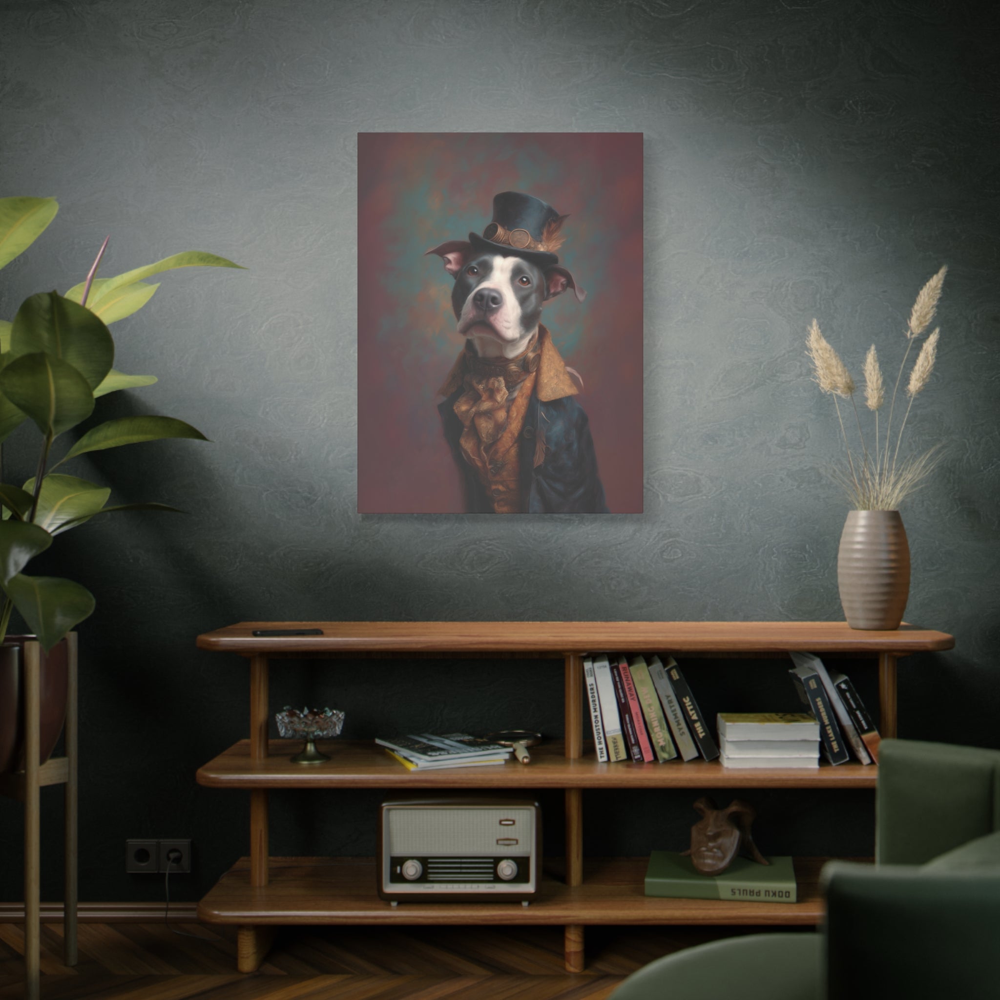 Steampunk Pit Bull Canvas Art