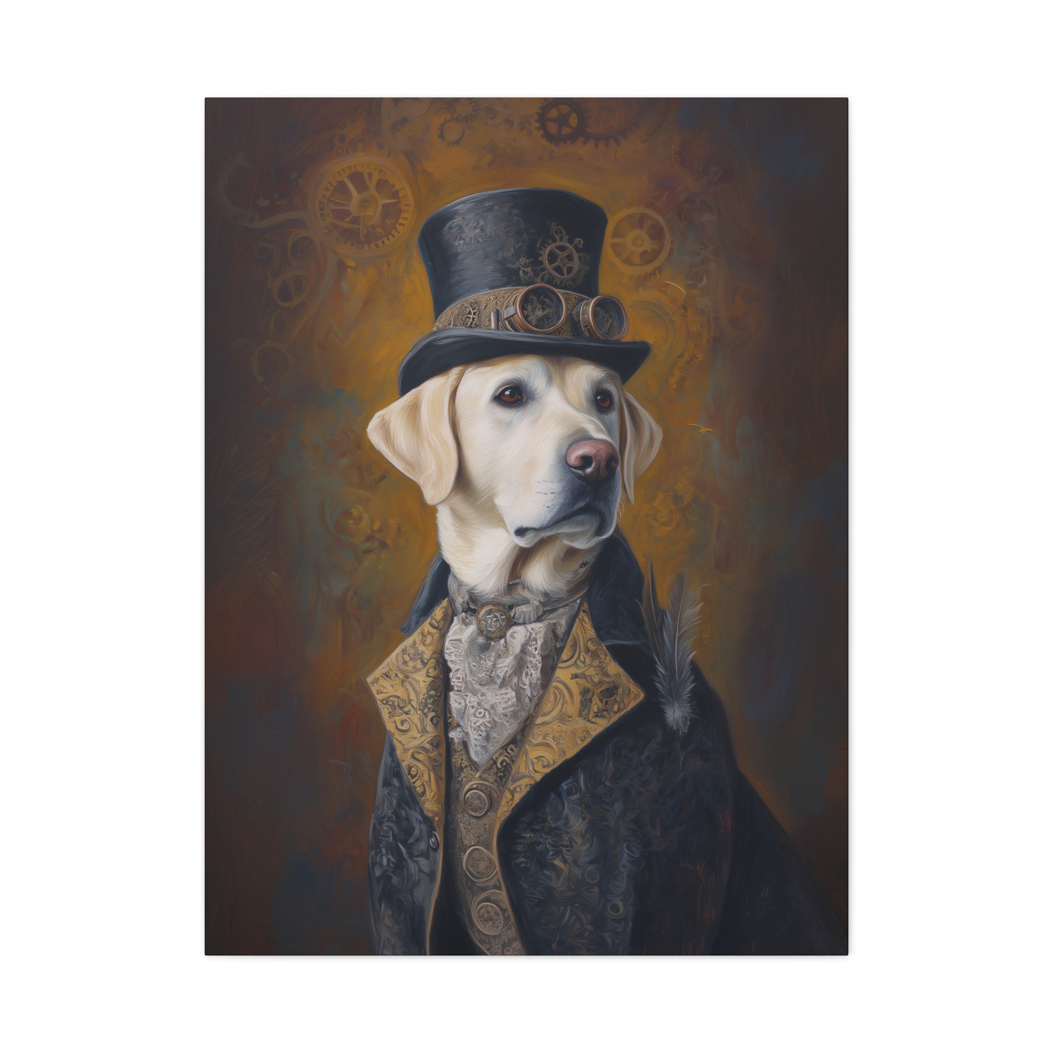 Steampunk Labrador Retriever (Yellow) Canvas Art