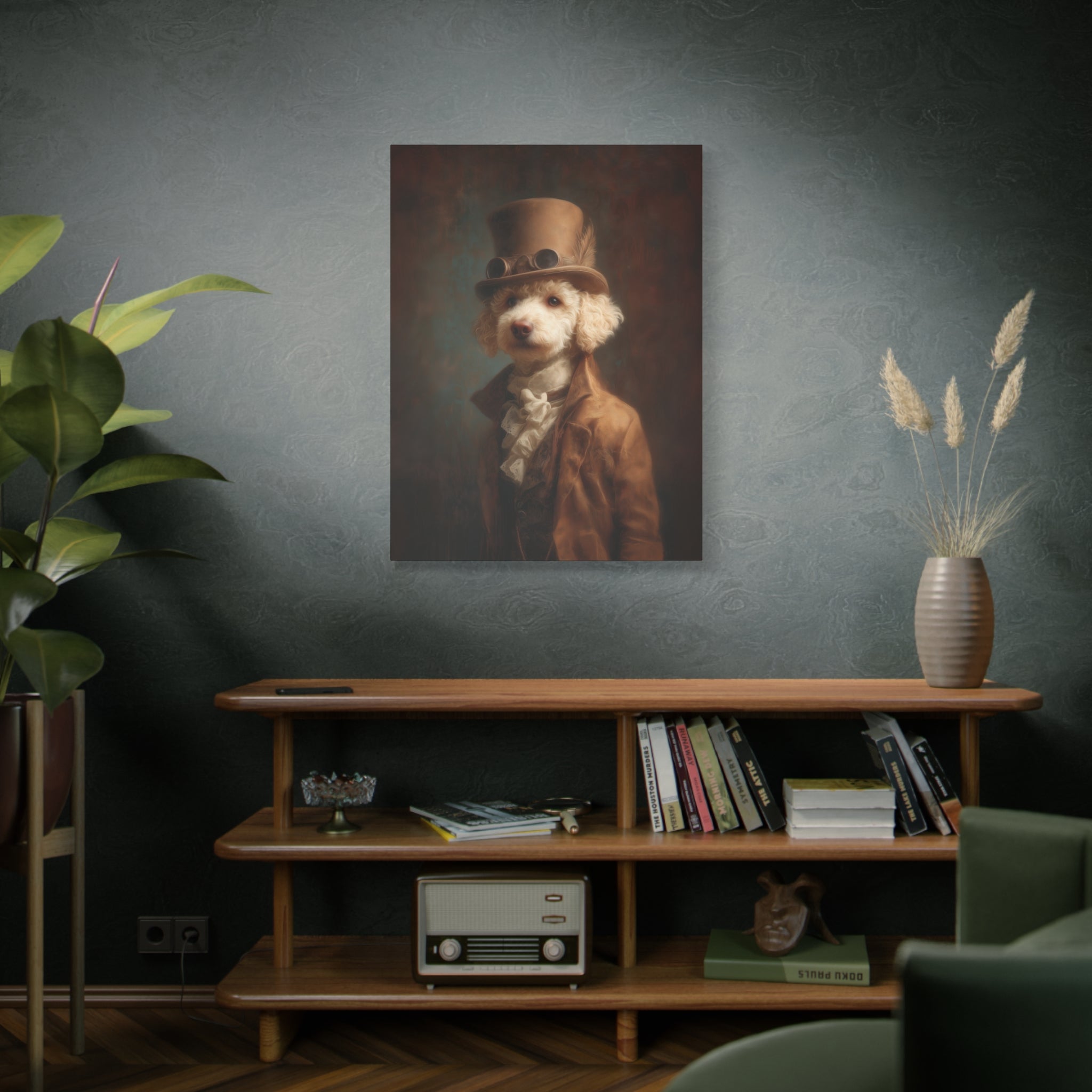Steampunk Poodle Canvas Art