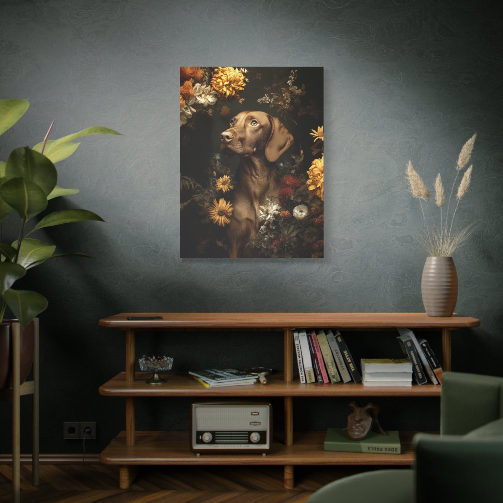 Botanical Vizsla Canvas Art