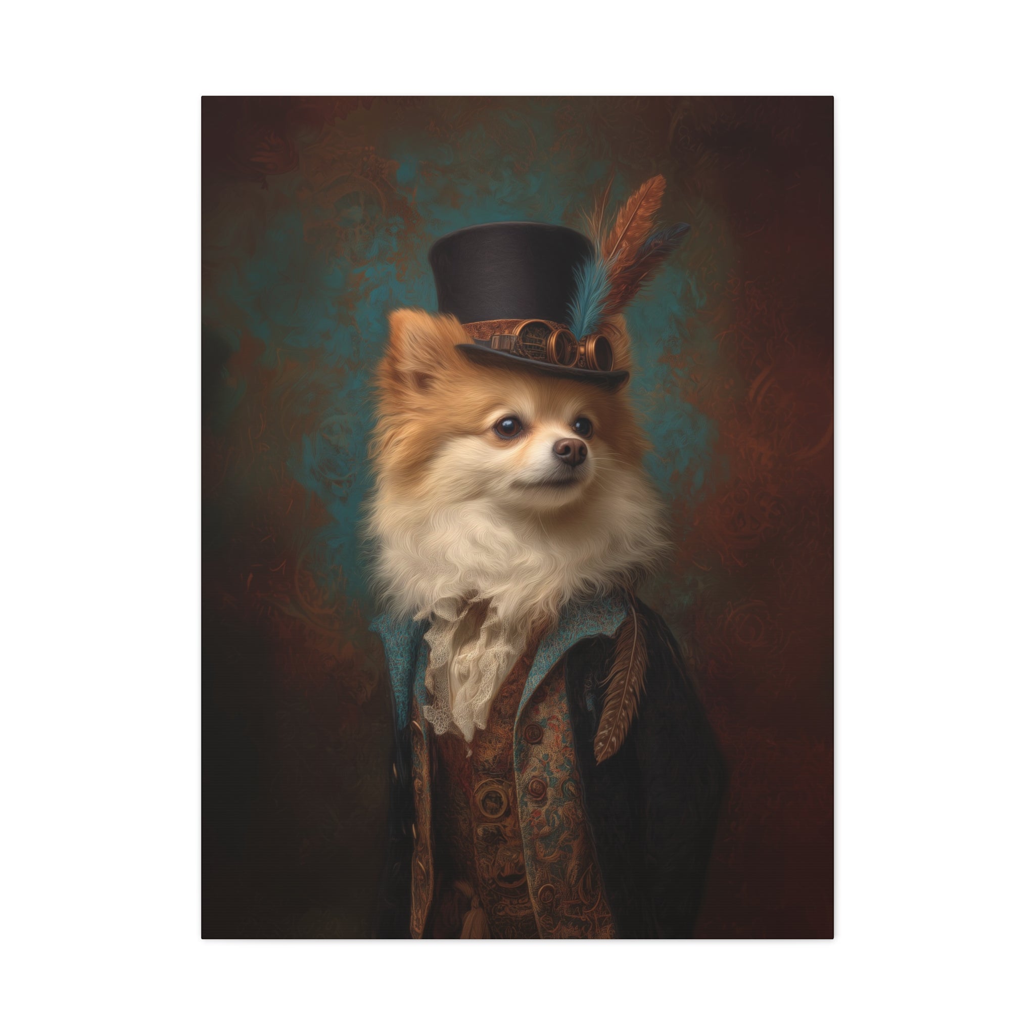 Steampunk Pomeranian Canvas Art