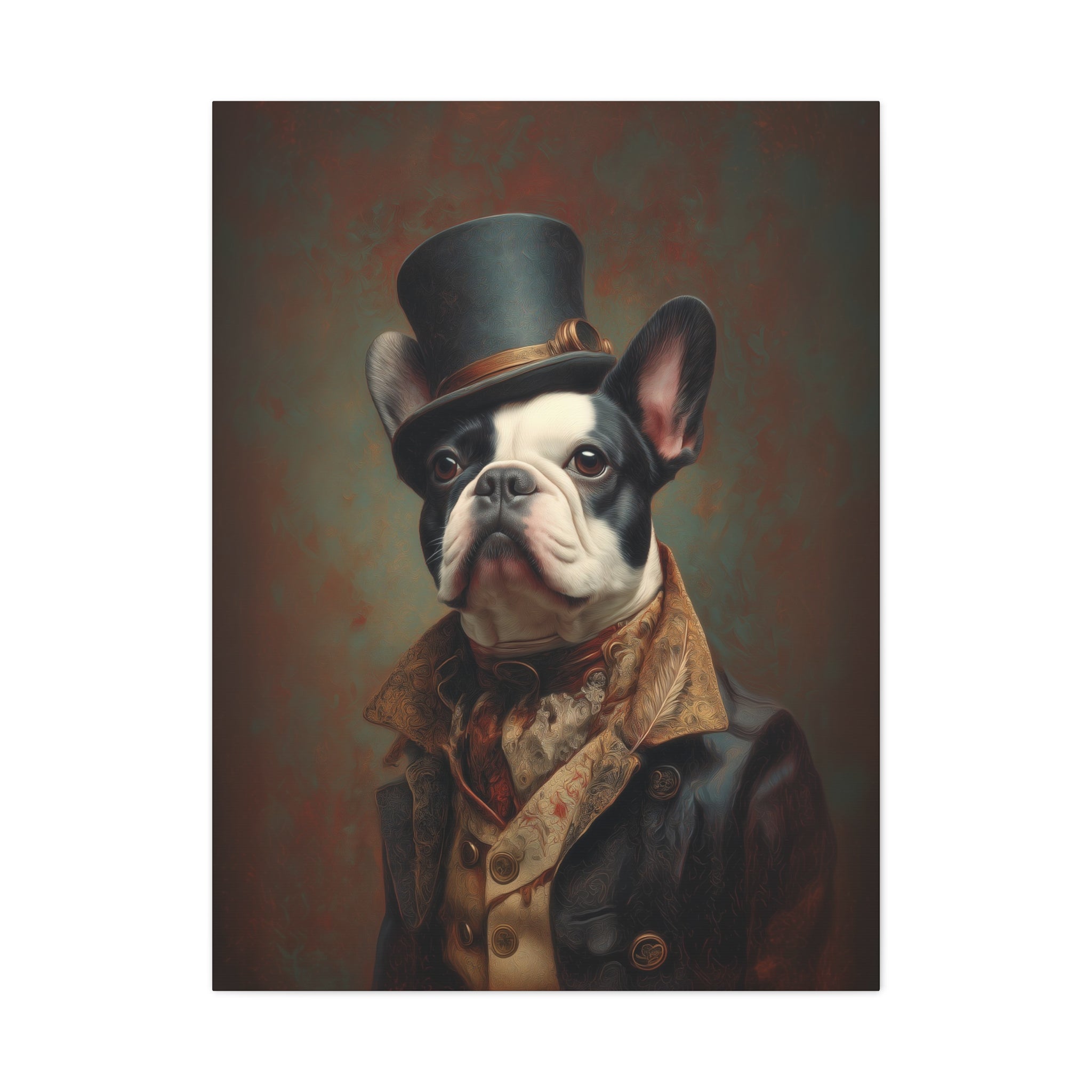 Steampunk French Bulldog Canvas Art