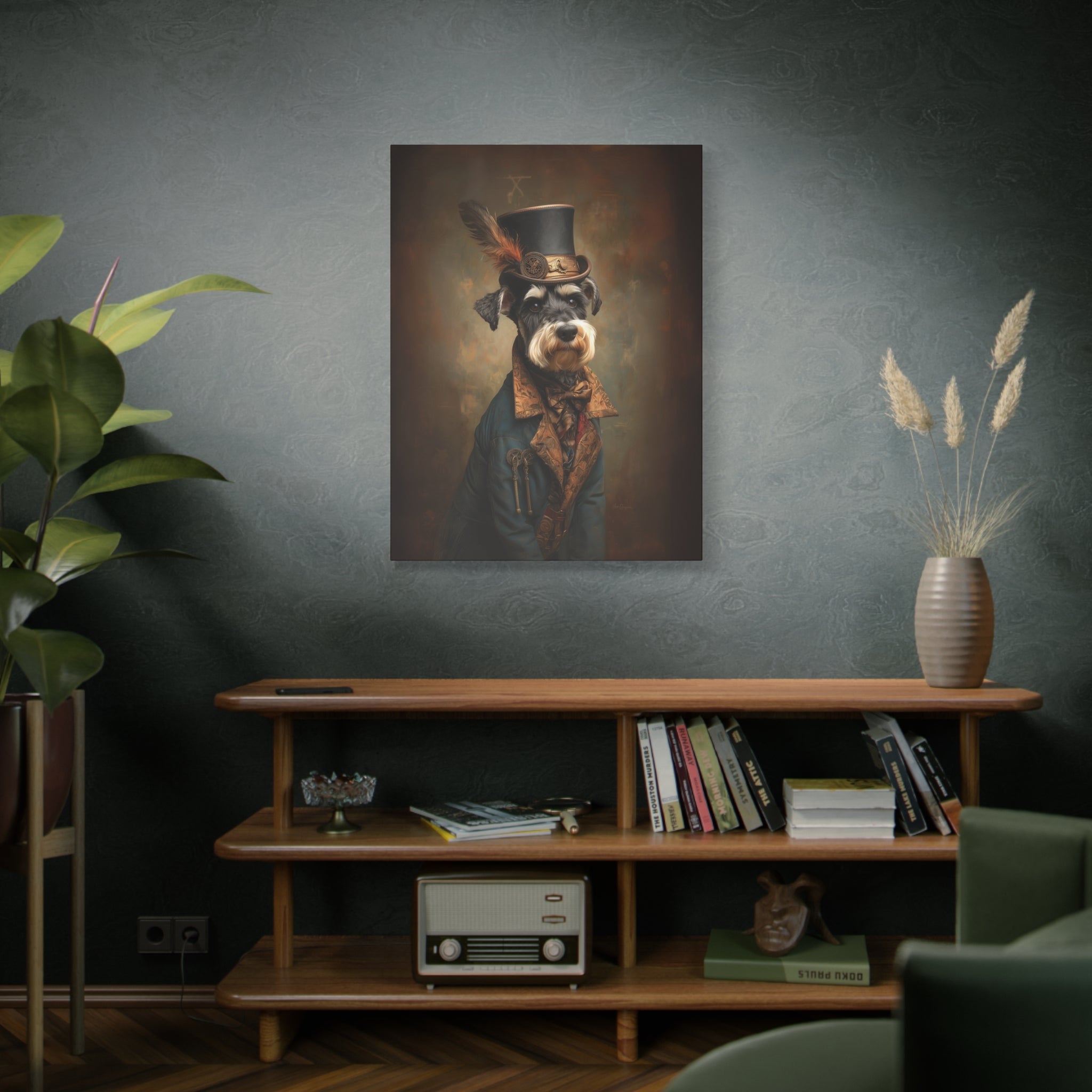 Steampunk Miniature Schnauzer Canvas Art