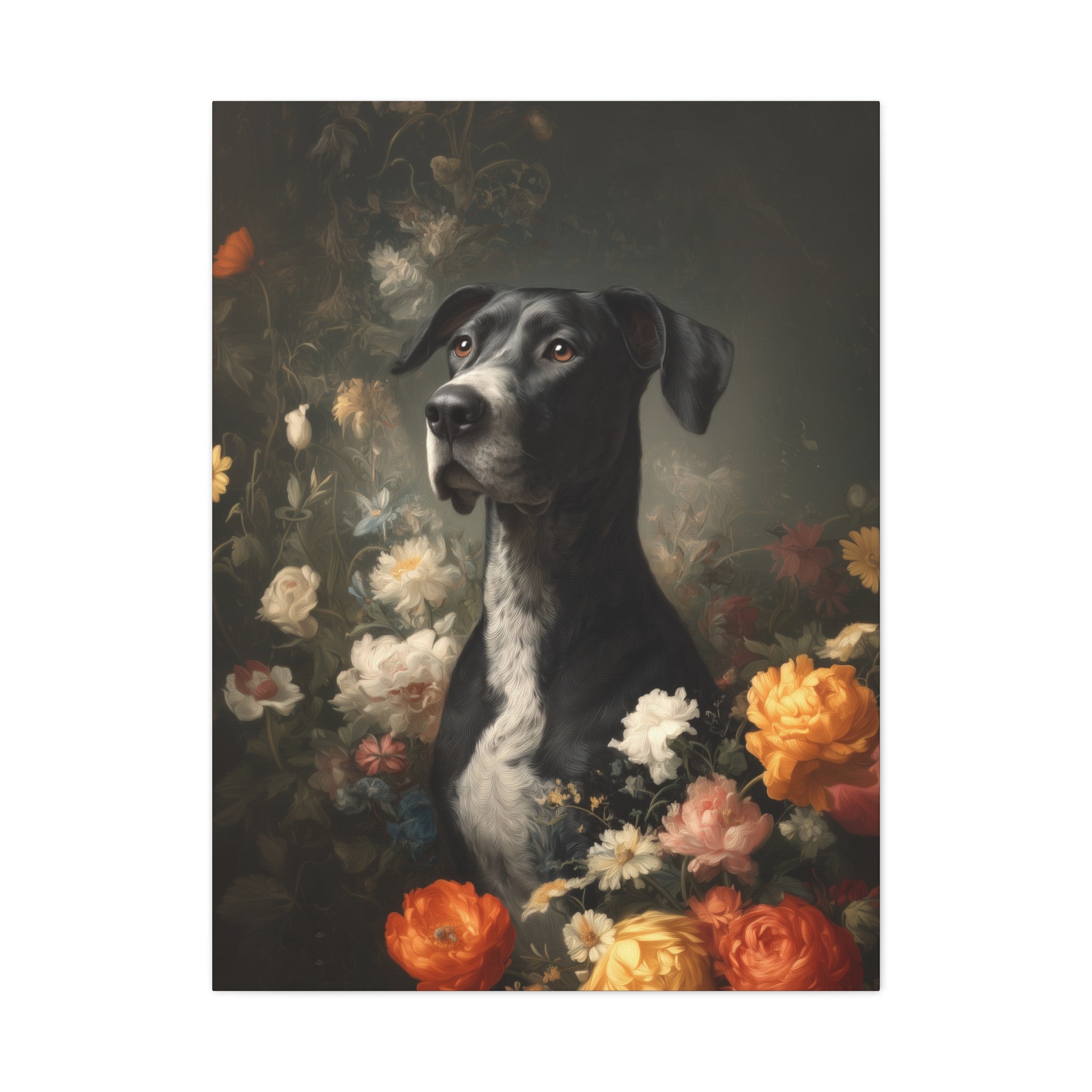 Botanical Great Dane Canvas Art