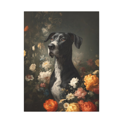Botanical Great Dane Canvas Art
