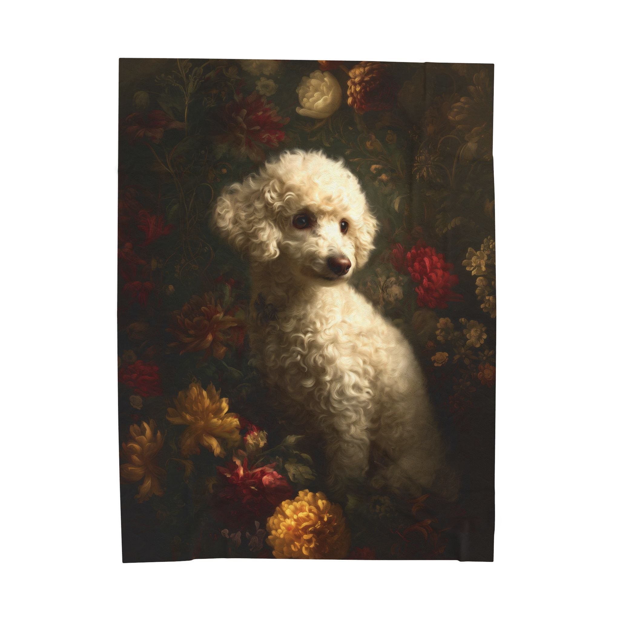 Botanical Poodle Plush Blanket