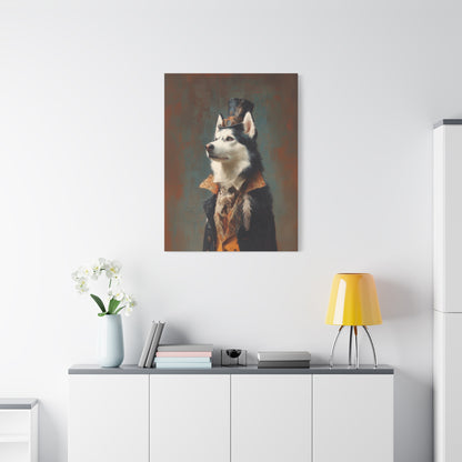 Steampunk Siberian Husky Canvas Art