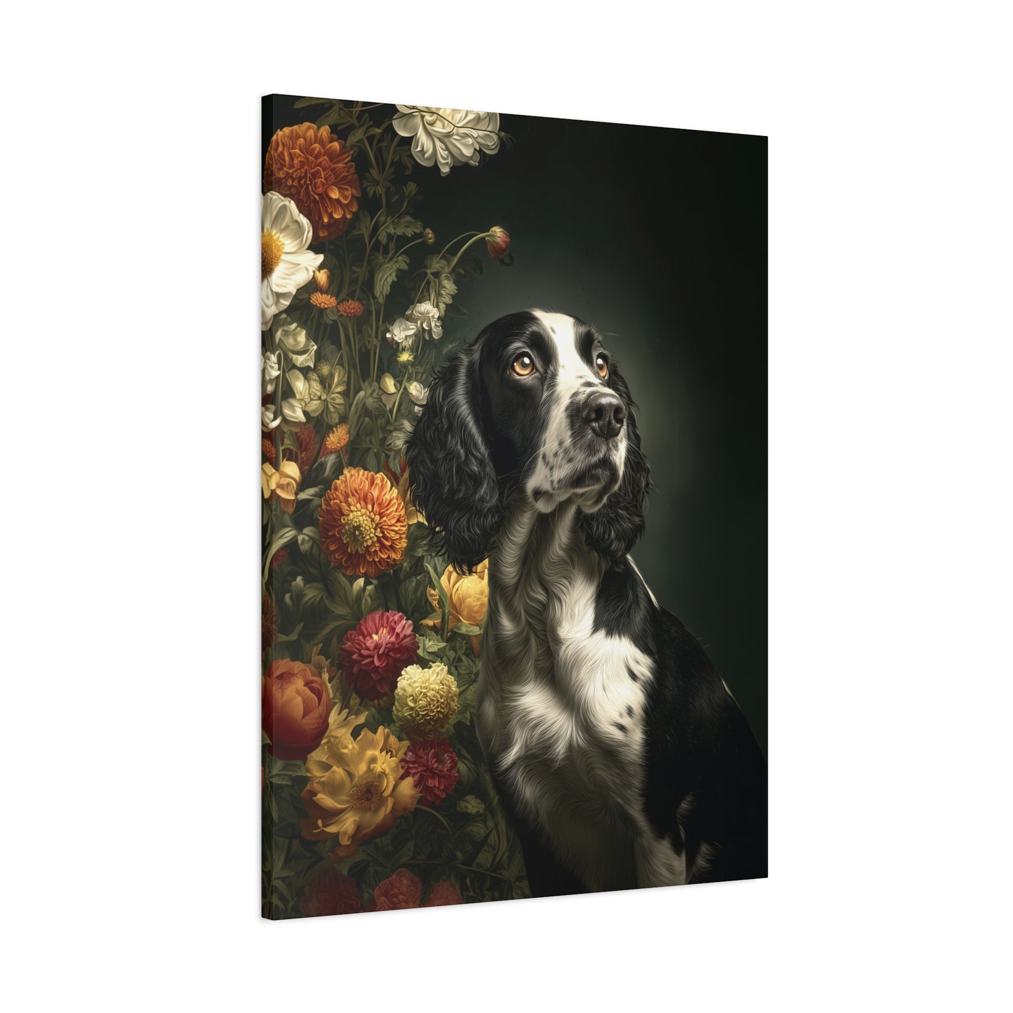 Botanical English Springer Spaniel Canvas Art
