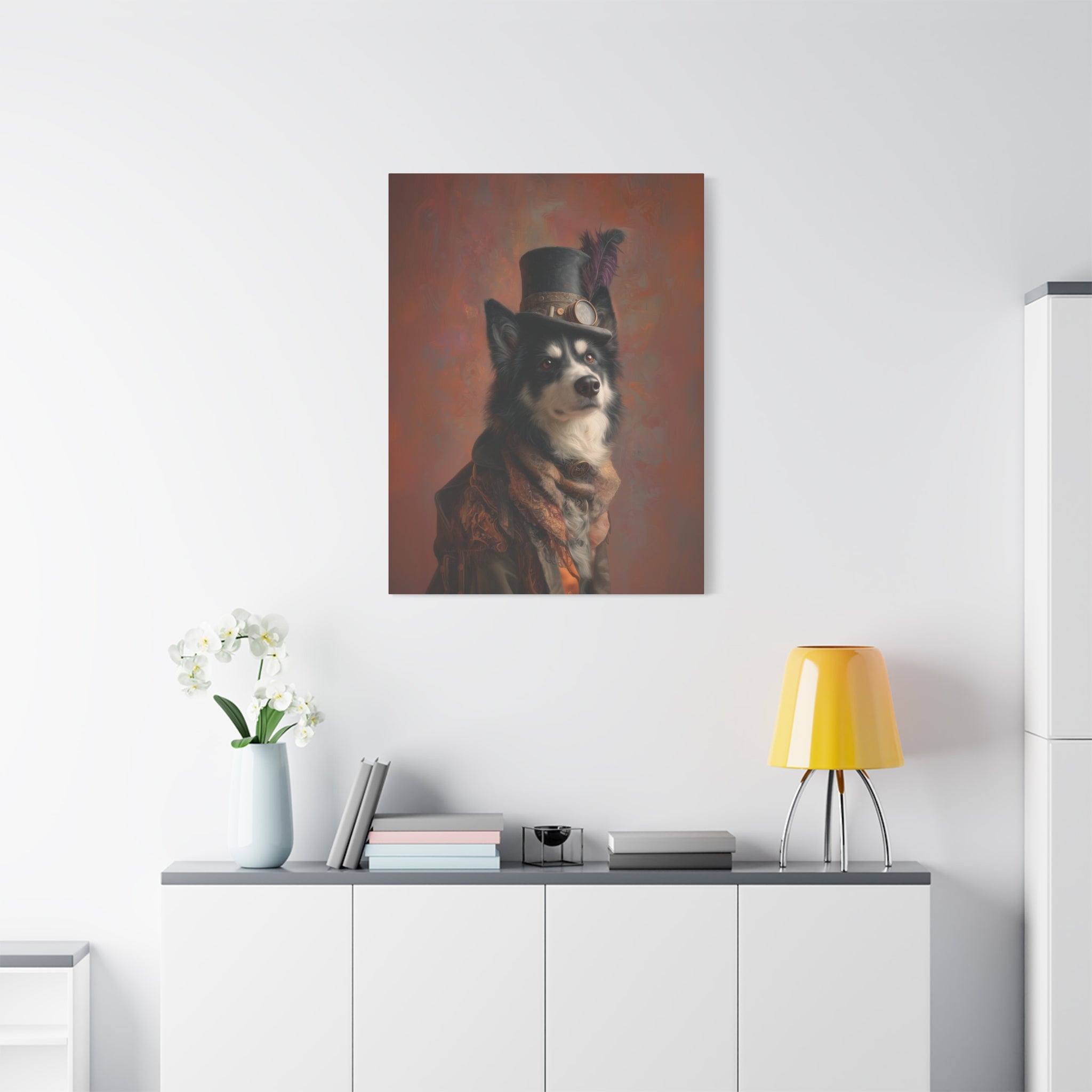 Steampunk Alaskan Malamute Canvas Art