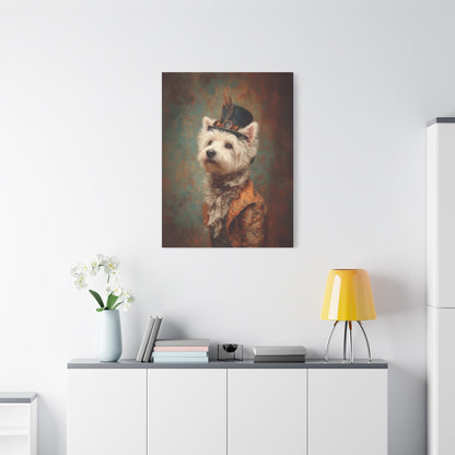 Steampunk Westie Canvas Art