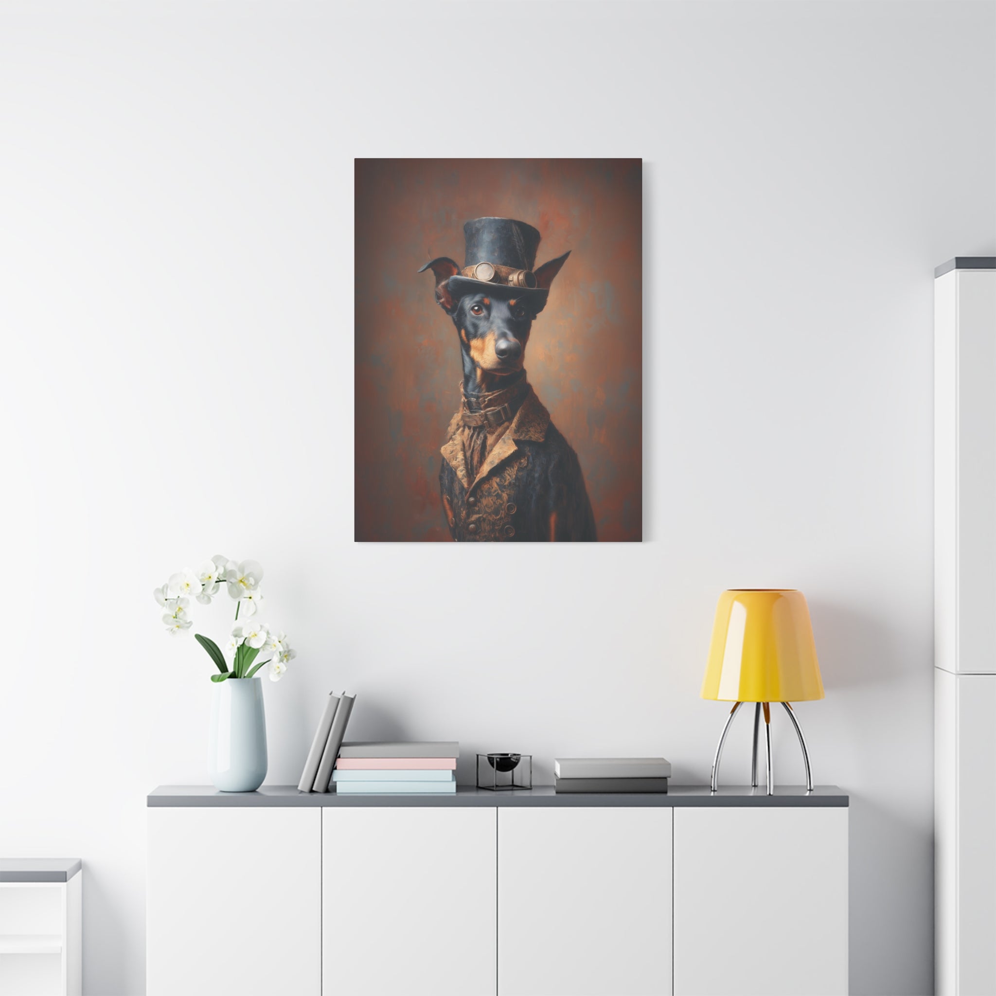Steampunk Doberman Pinscher Canvas Art