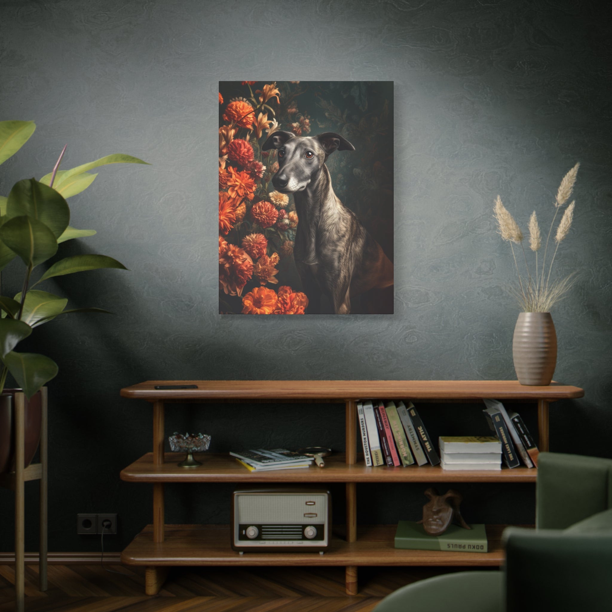 Botanical Greyhound Canvas Art