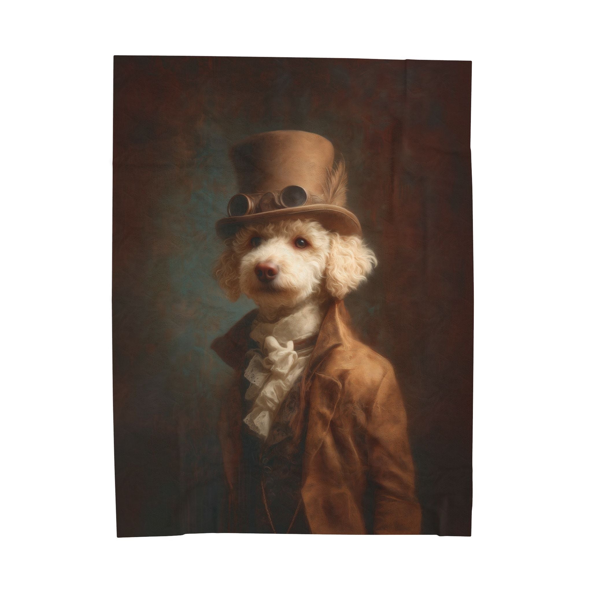 Steampunk Poodle Plush Blanket