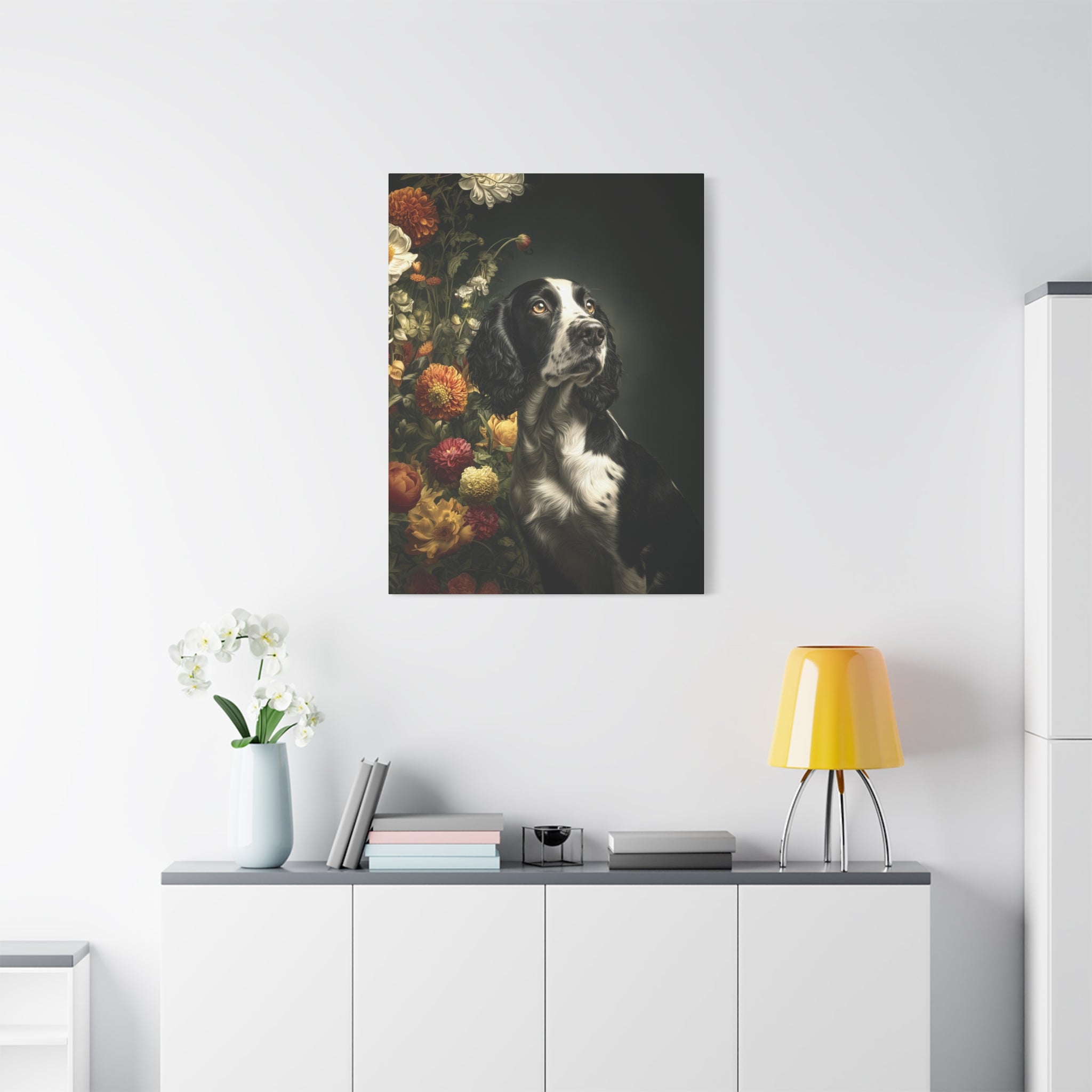 Botanical English Springer Spaniel Canvas Art
