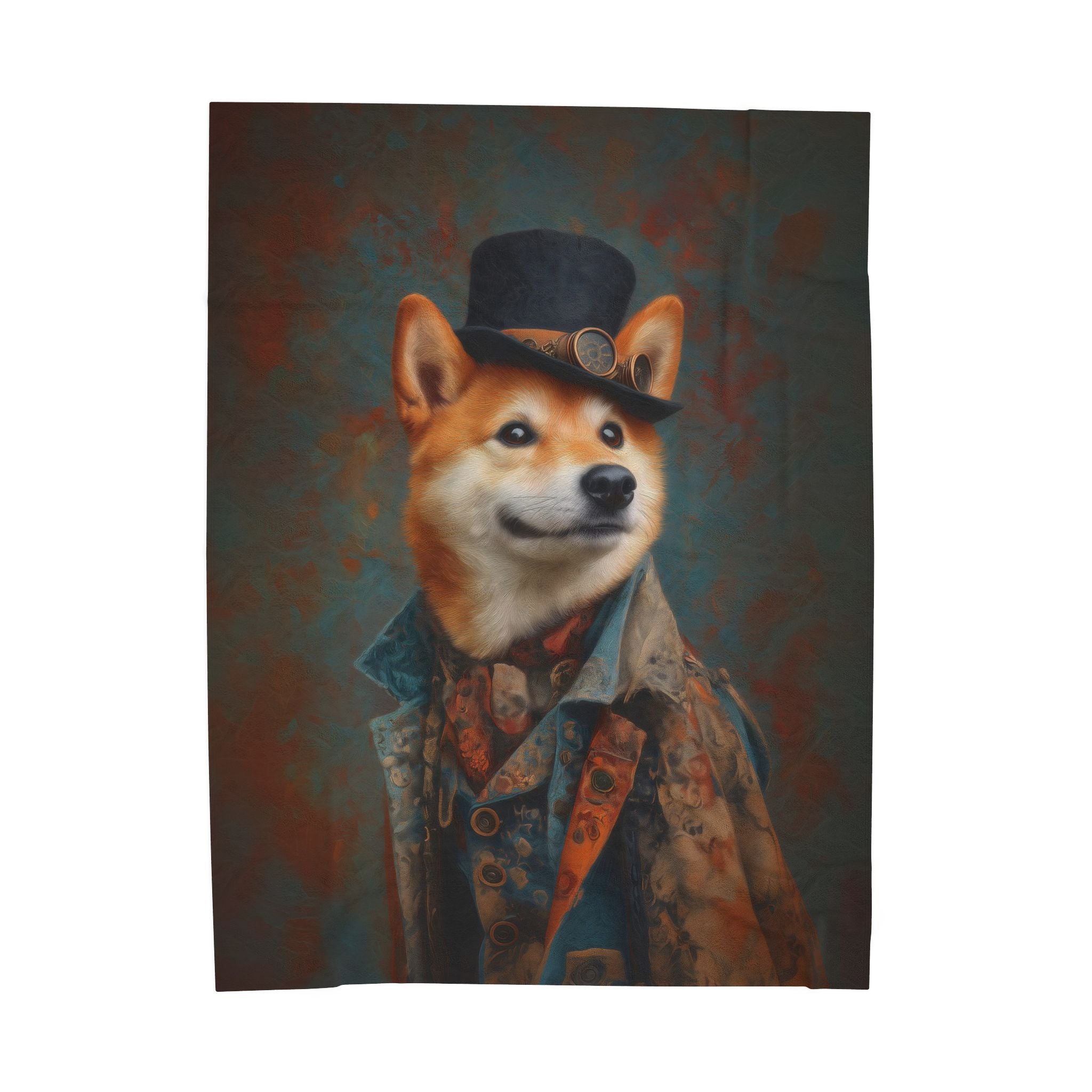 Steampunk Shiba Inu Plush Blanket