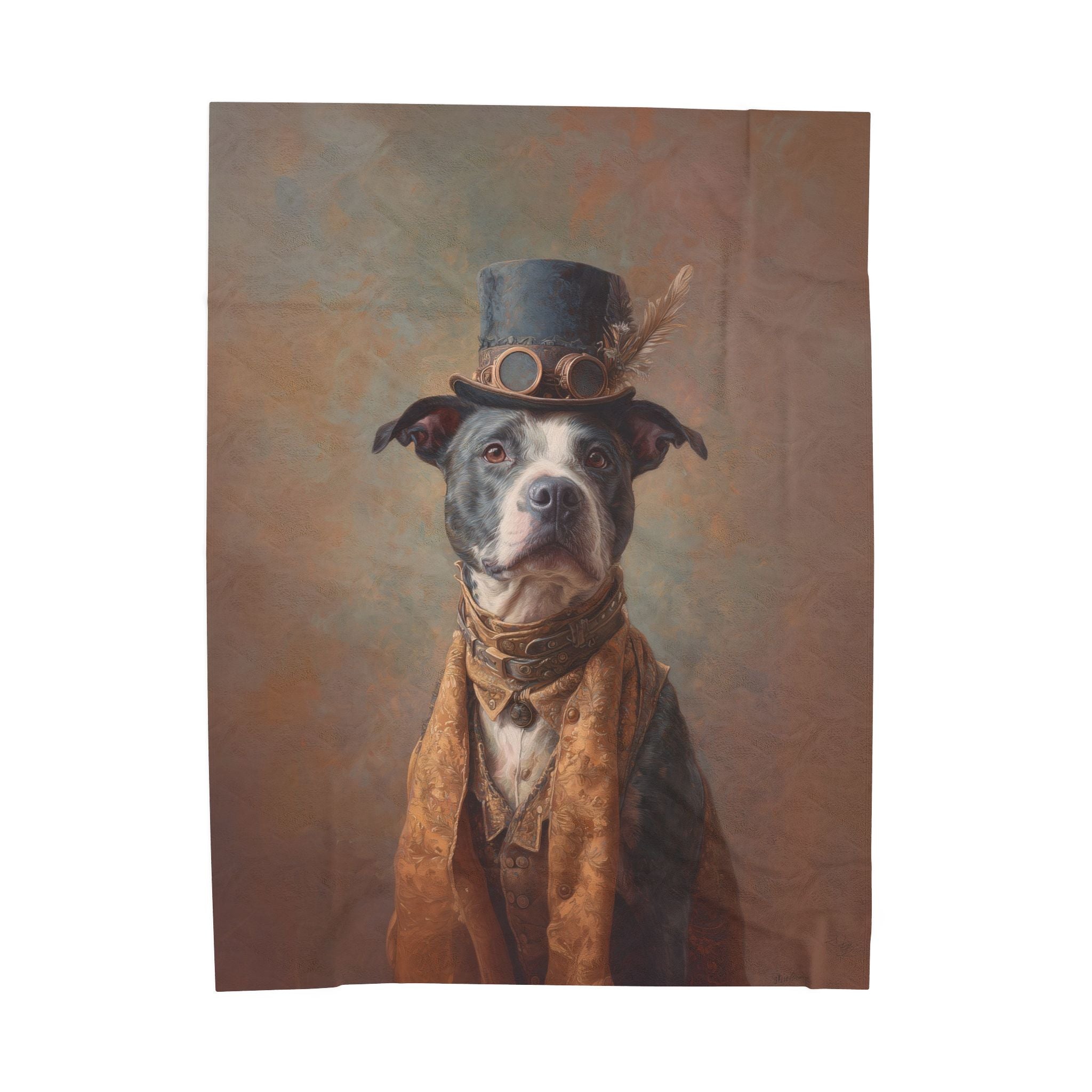 Steampunk Staffordshire Bull Terrier Plush Blanket