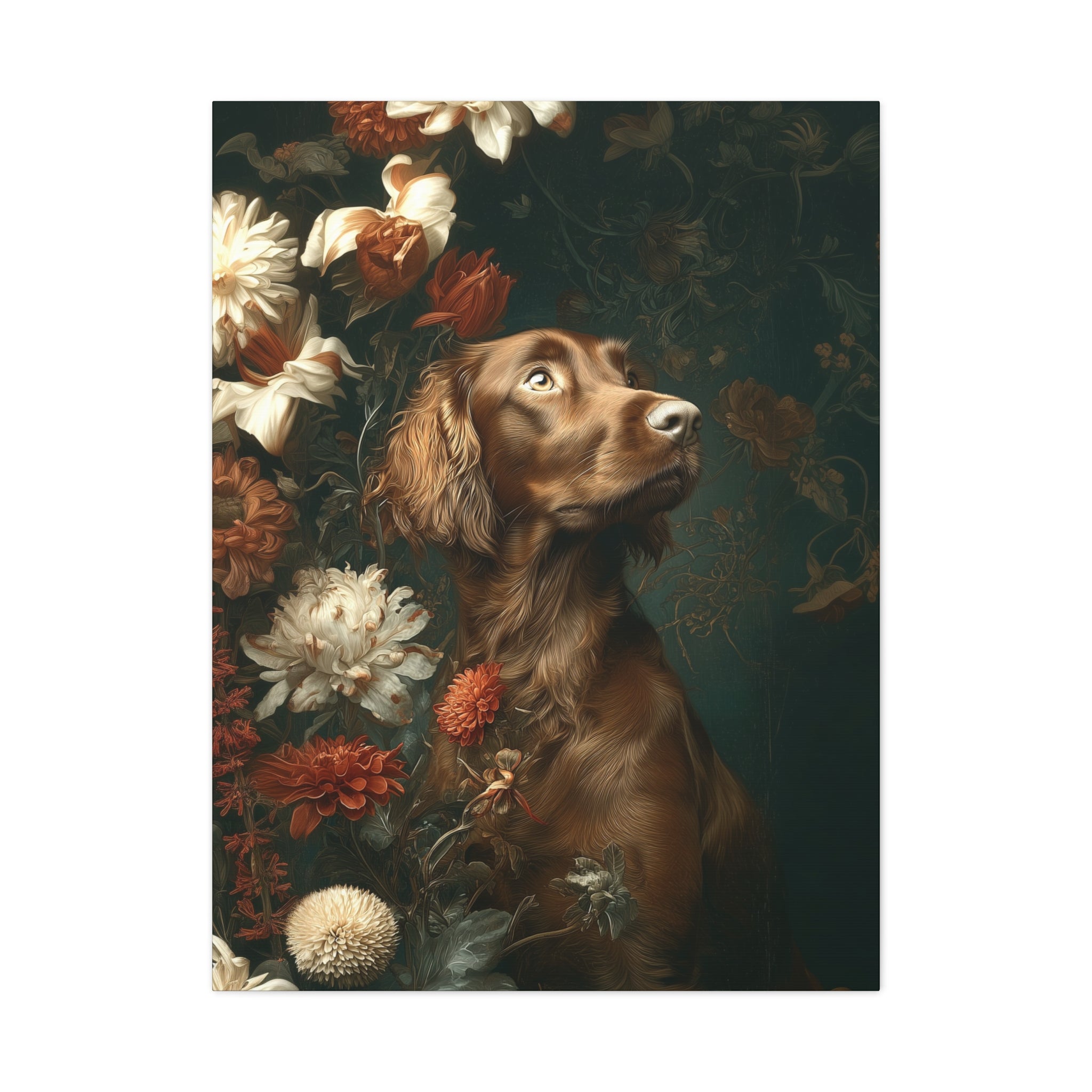 Botanical Irish Setter Canvas Art