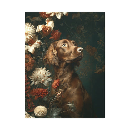 Botanical Irish Setter Canvas Art