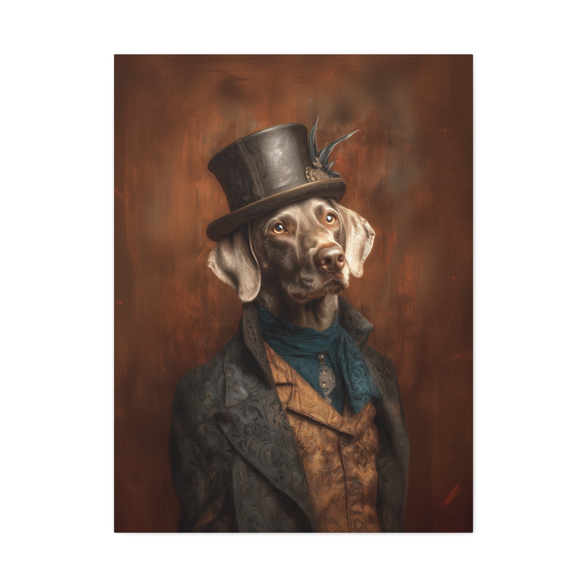 Steampunk Weimaraner Canvas Art