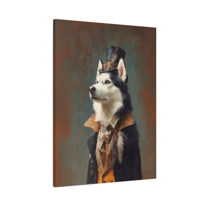 Steampunk Siberian Husky Canvas Art