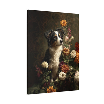 Botanical Australian Shepherd Canvas Art