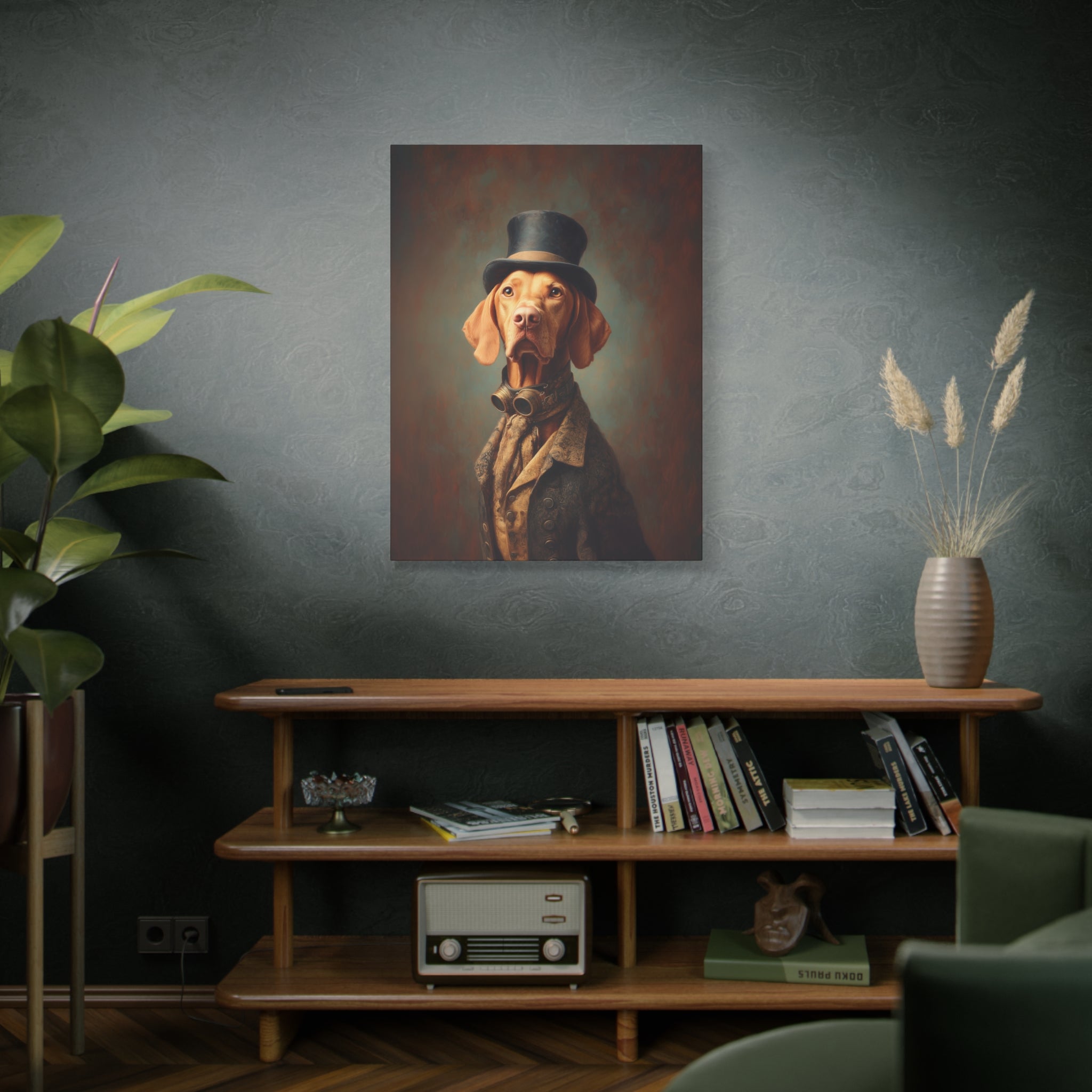 Steampunk Vizsla Canvas Art