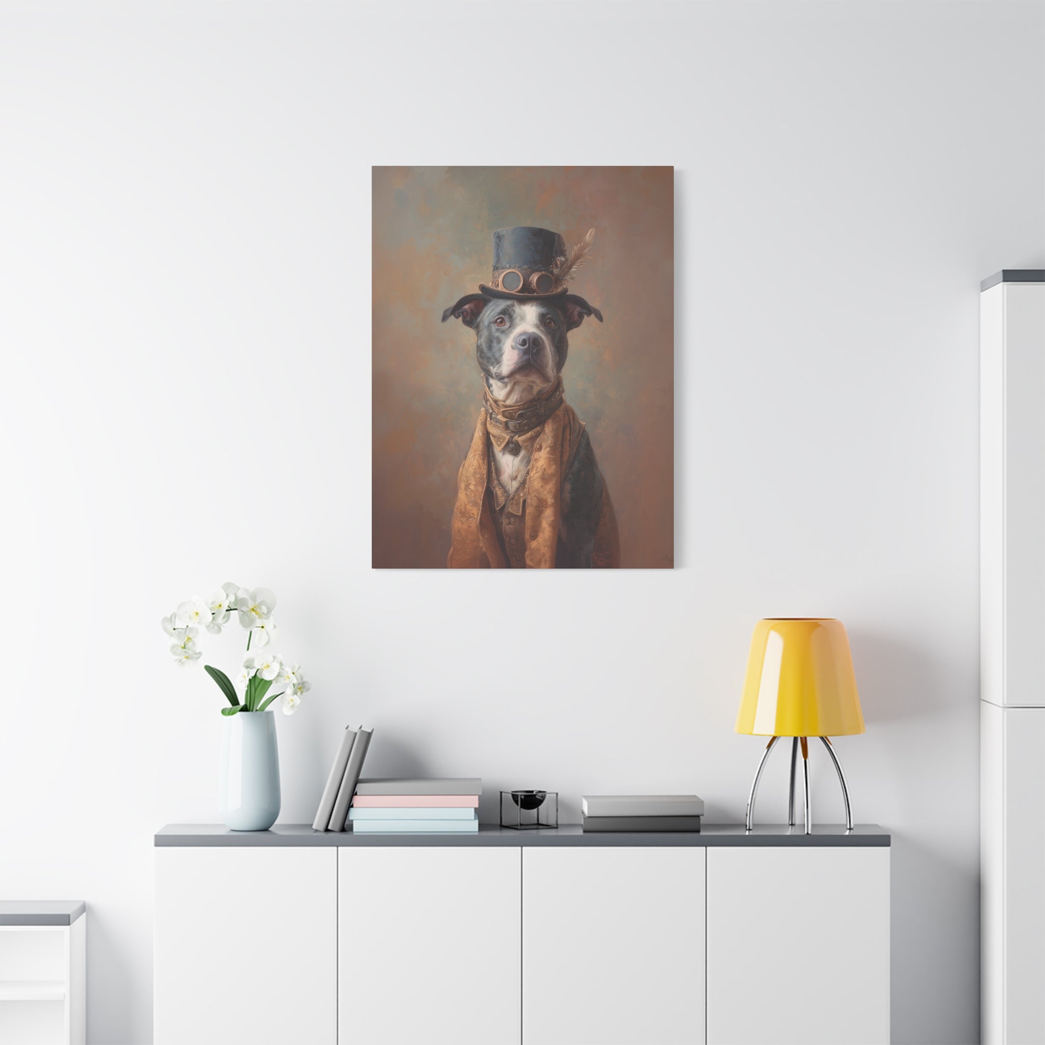Steampunk Staffordshire Bull Terrier Canvas Art
