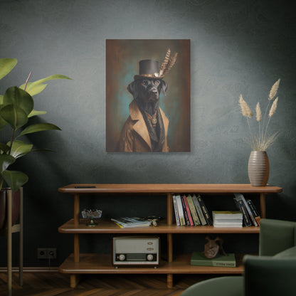 Steampunk Labrador Retriever (Black) Canvas Art