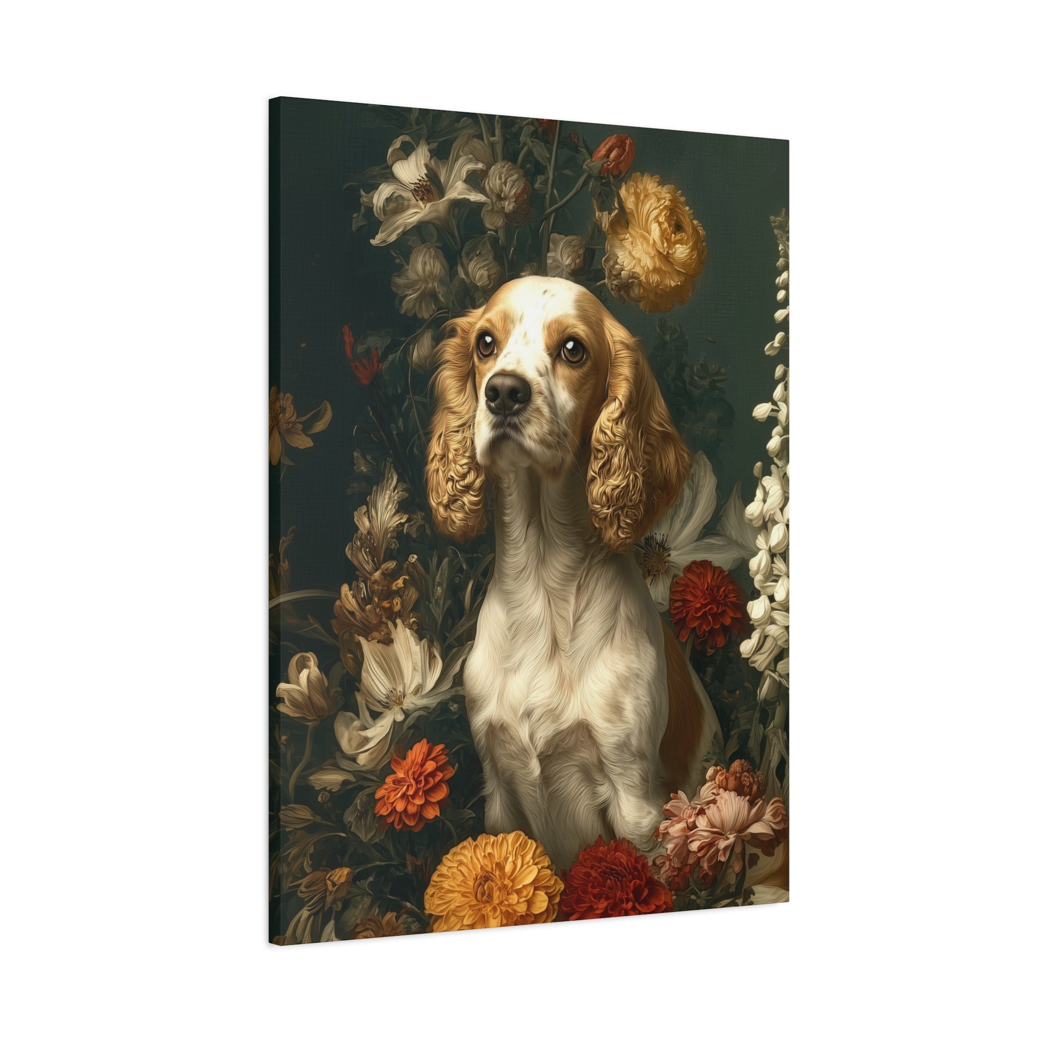 Botanical Cocker Spaniel Canvas Art