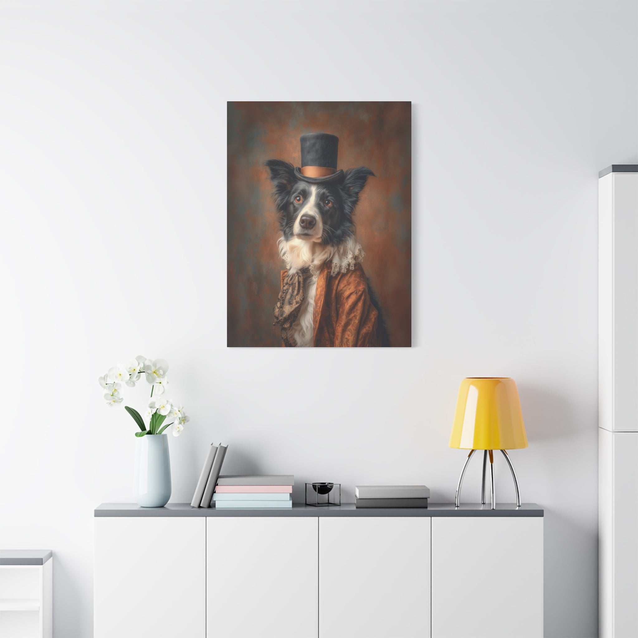 Steampunk Border Collie Canvas Art