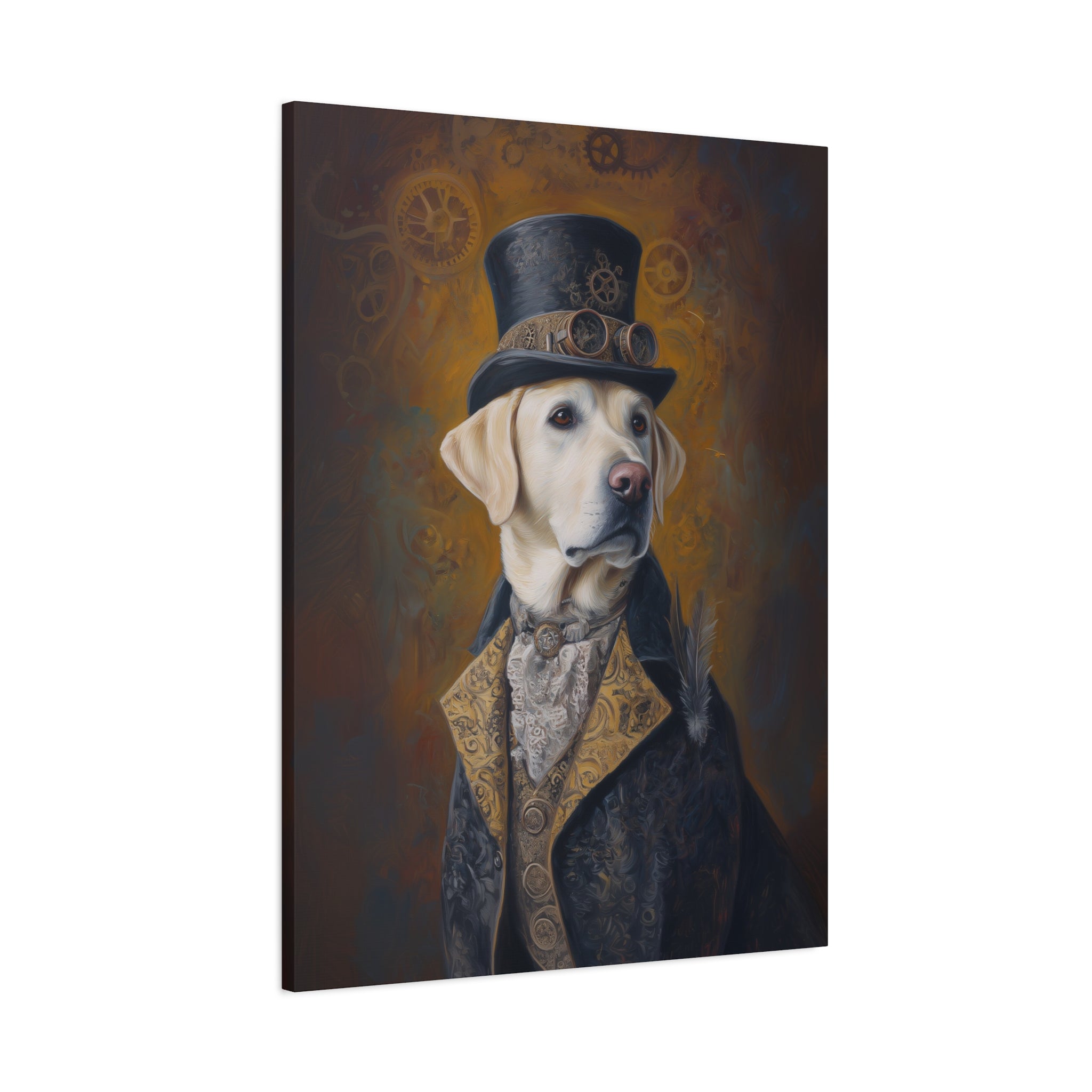 Steampunk Labrador Retriever (Yellow) Canvas Art