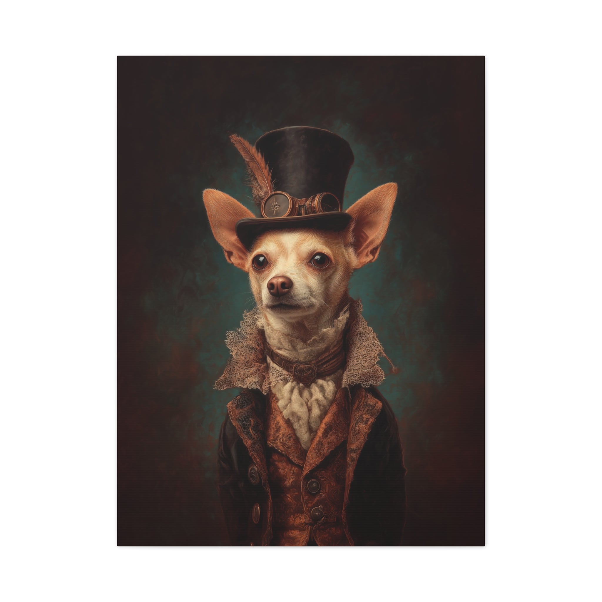 Steampunk Chihuahua Canvas Art
