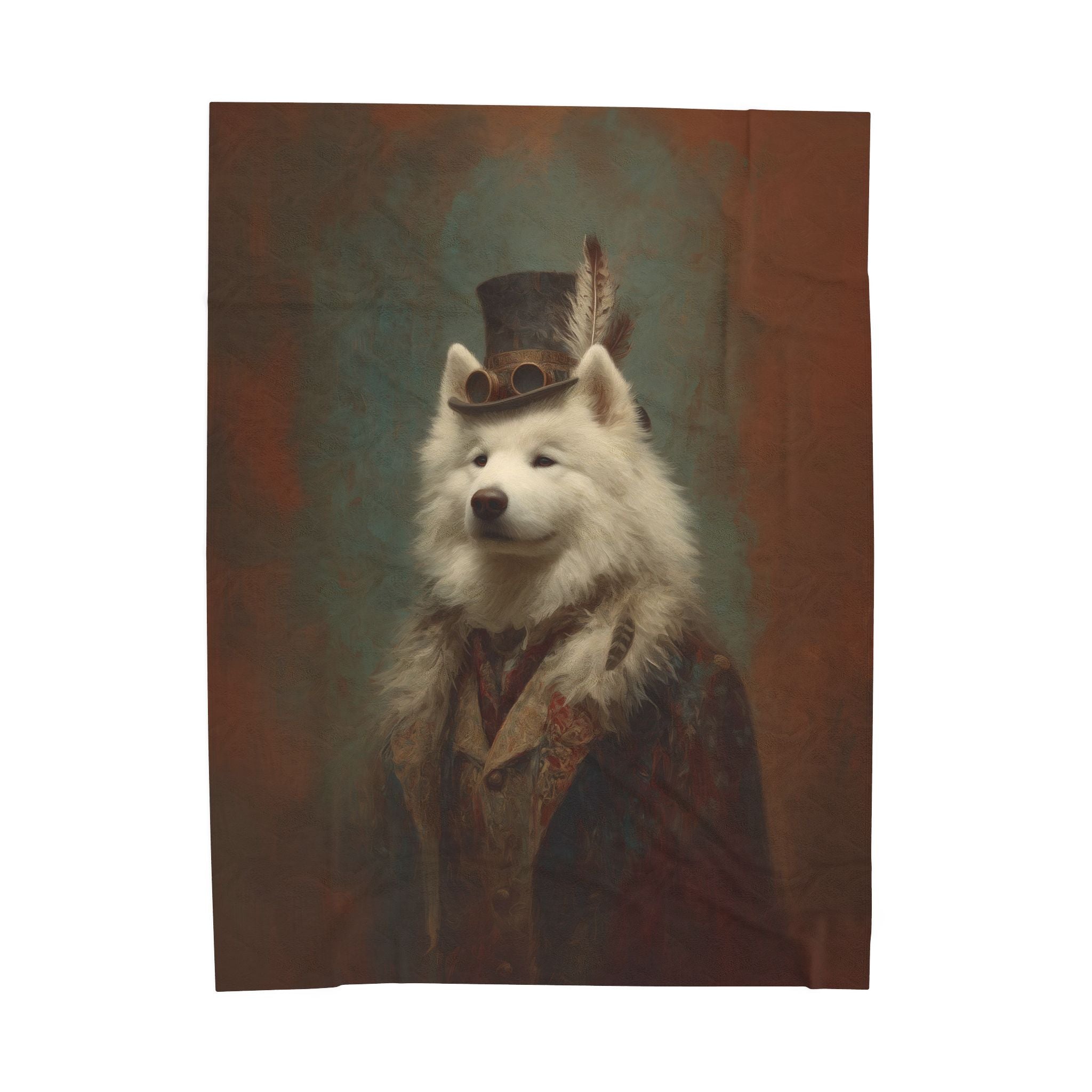 Steampunk Samoyed Plush Blanket