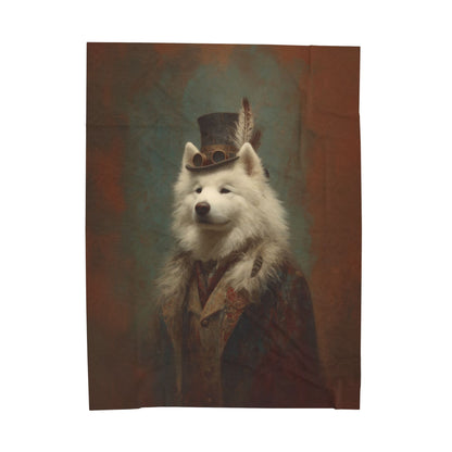 Steampunk Samoyed Plush Blanket