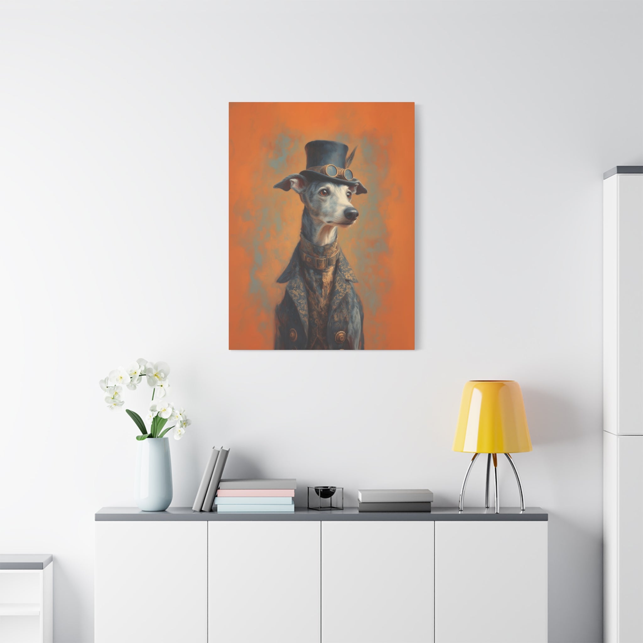 Steampunk Whippet Canvas Art