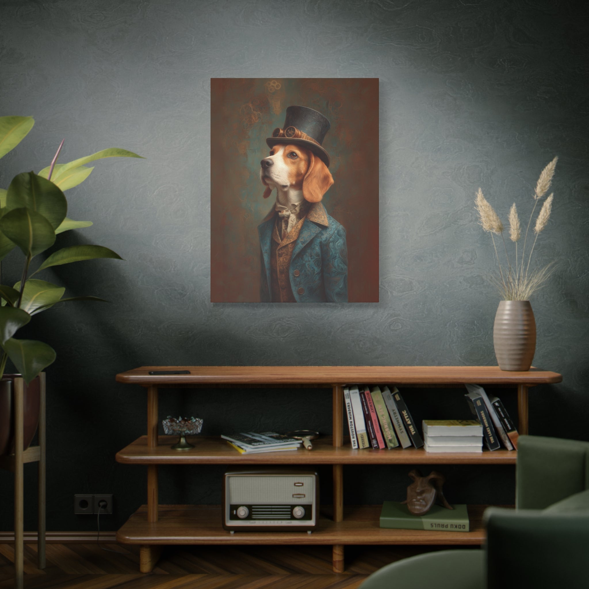 Steampunk Beagle Canvas Art