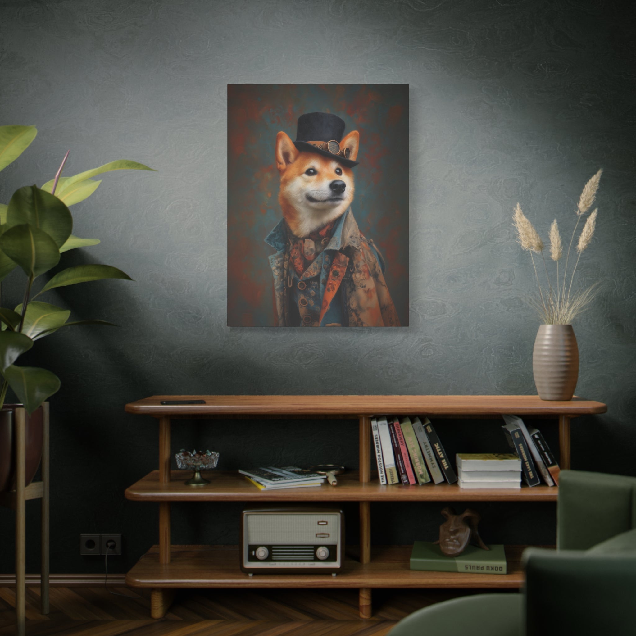 Steampunk Shiba Inu Canvas Art
