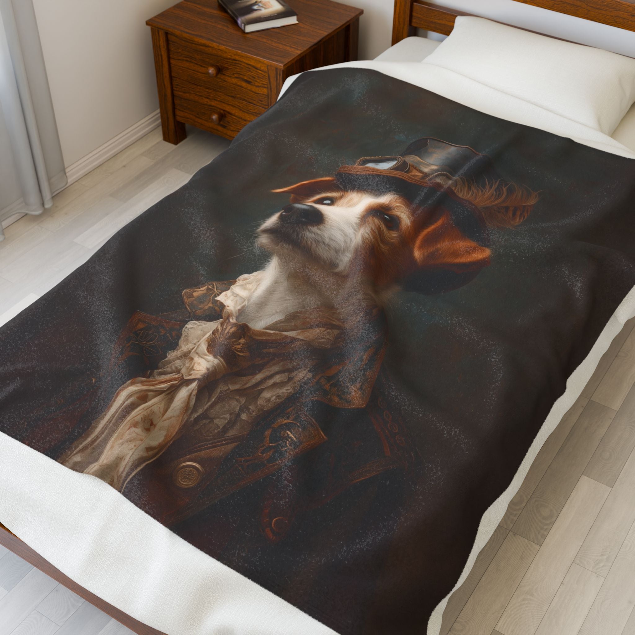 Steampunk Jack Russell Terrier Plush Blanket