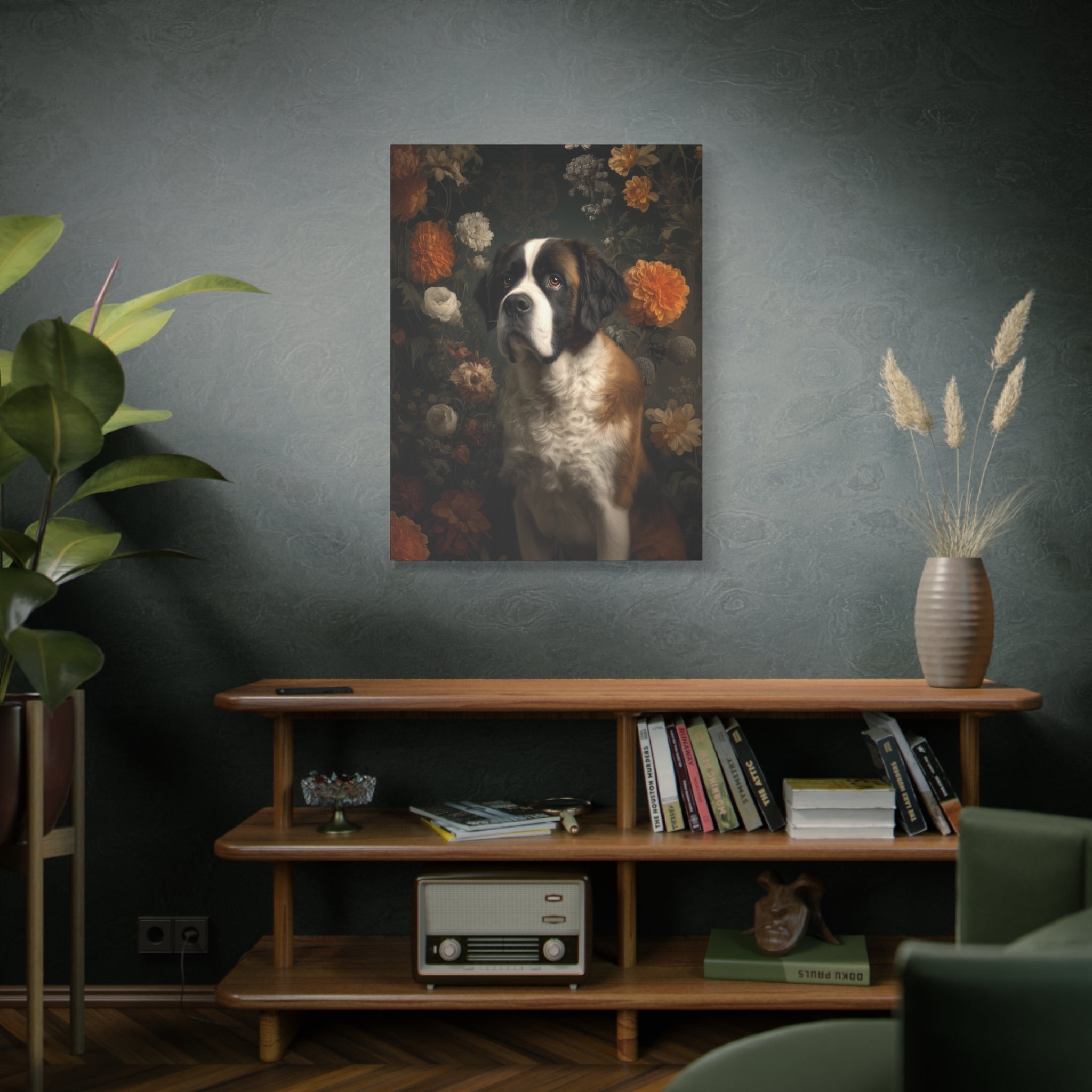 Botanical Saint Bernard Canvas Art