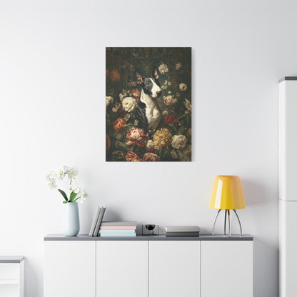Botanical Bull Terrier Canvas Art