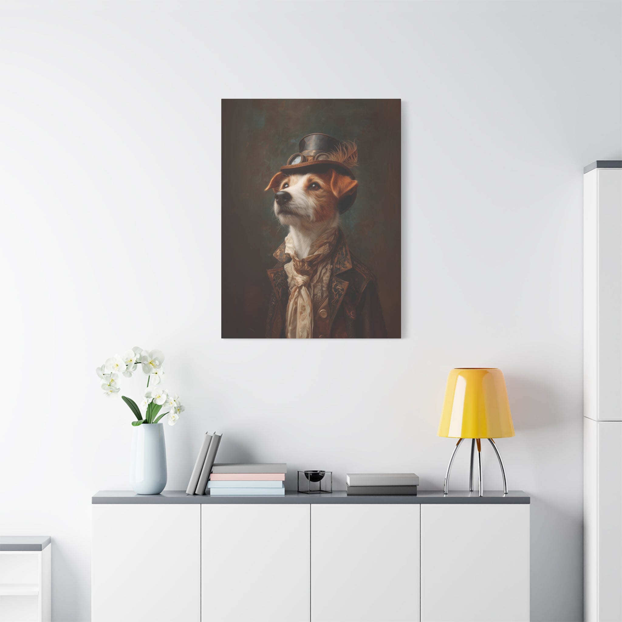Steampunk Jack Russell Terrier Canvas Art