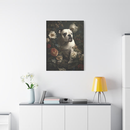 Botanical Bulldog Canvas Art