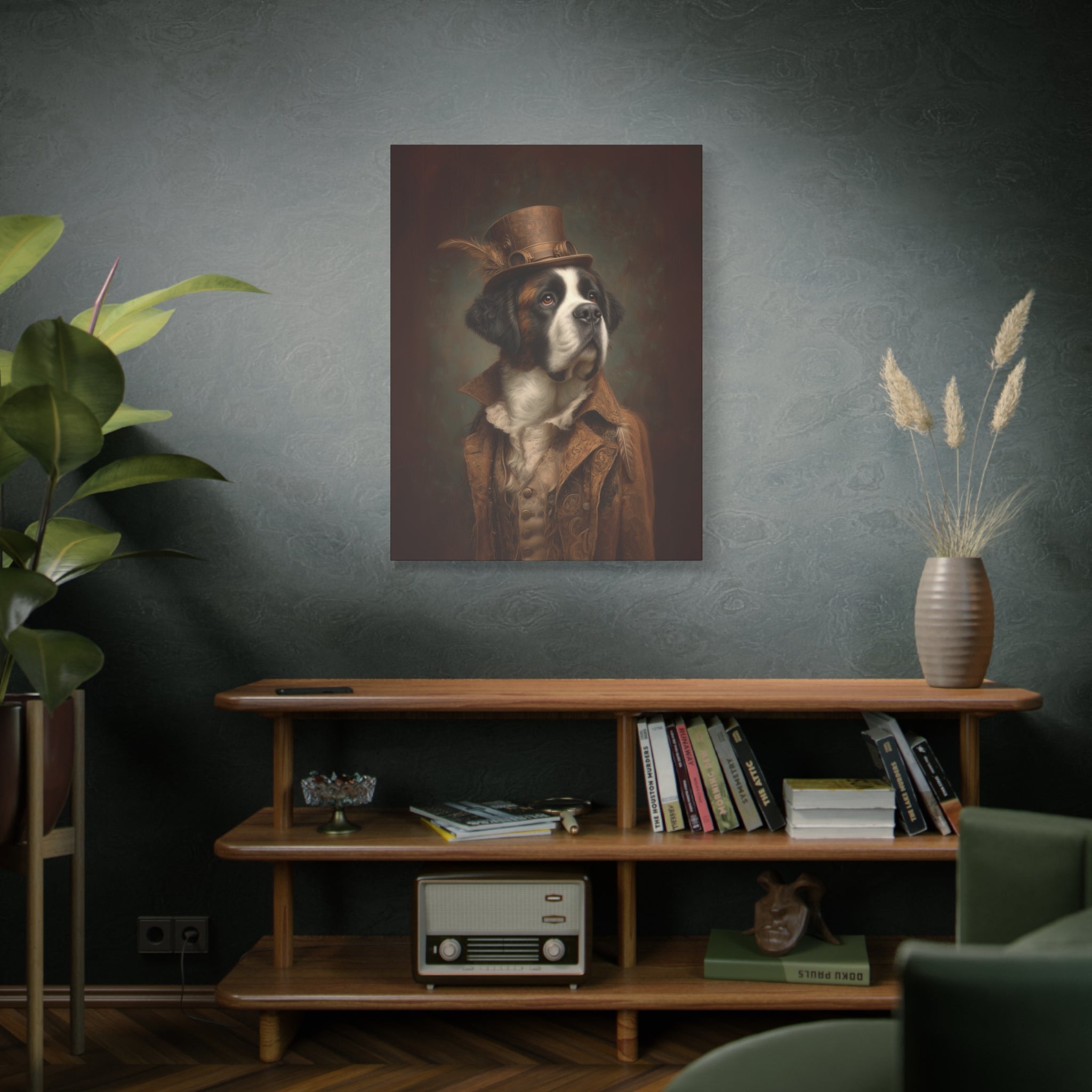 Steampunk Saint Bernard Canvas Art