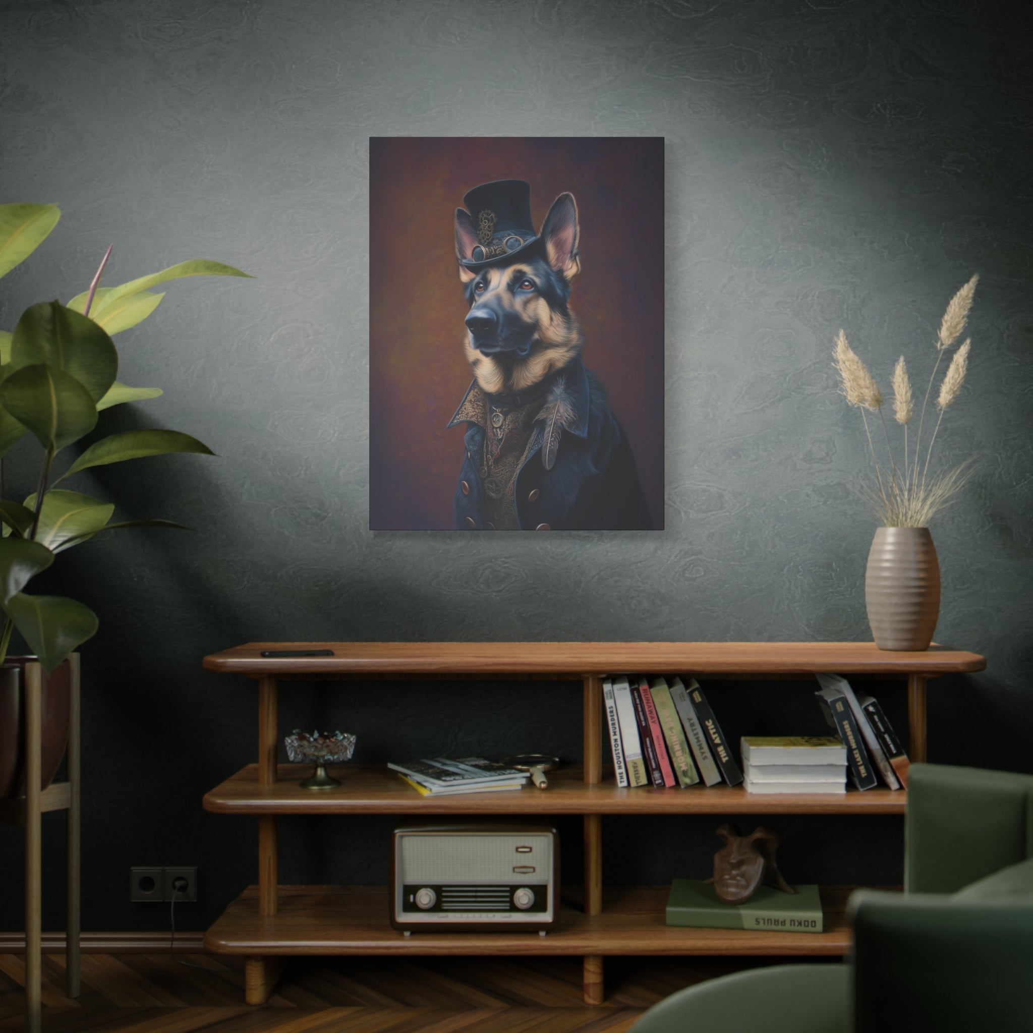 Steampunk German Shepherd Canvas Art
