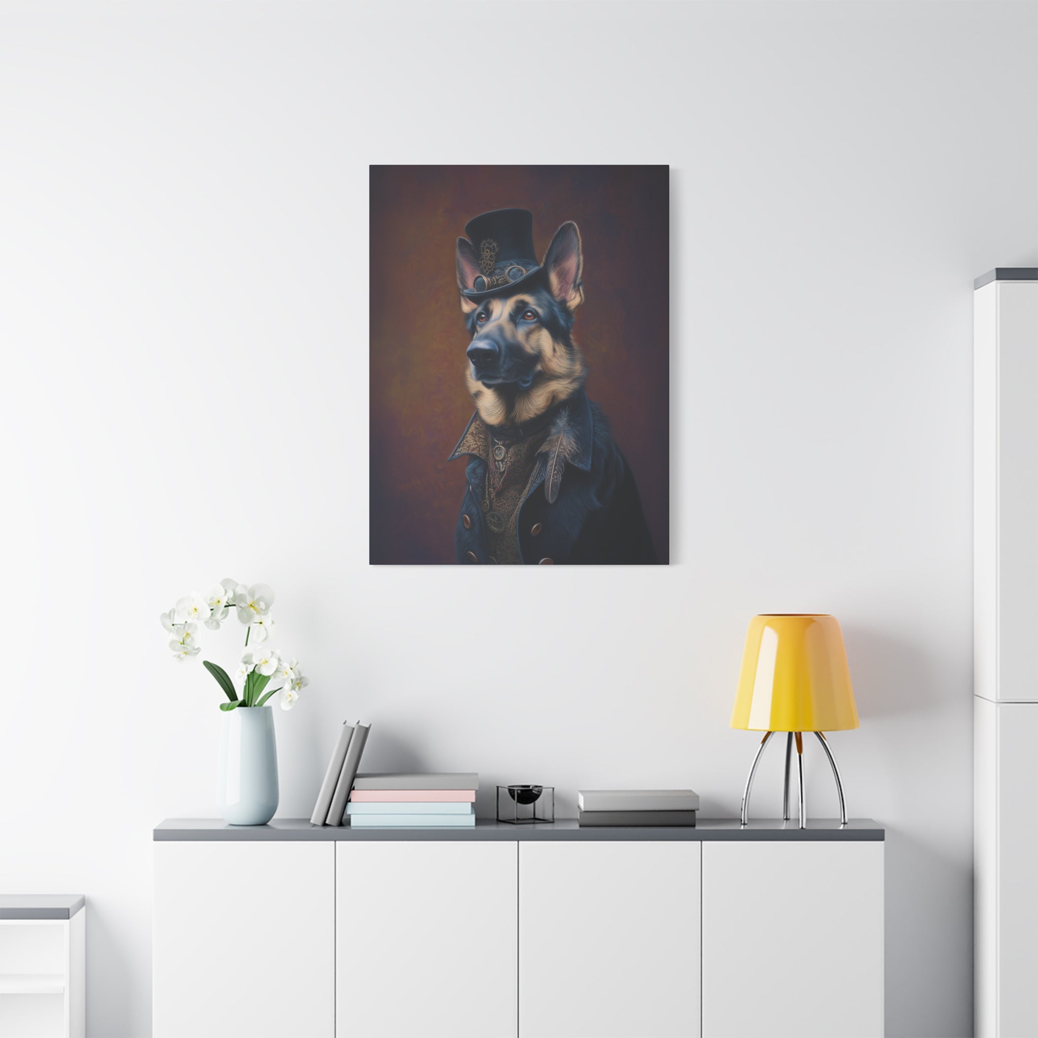 Steampunk German Shepherd Canvas Art