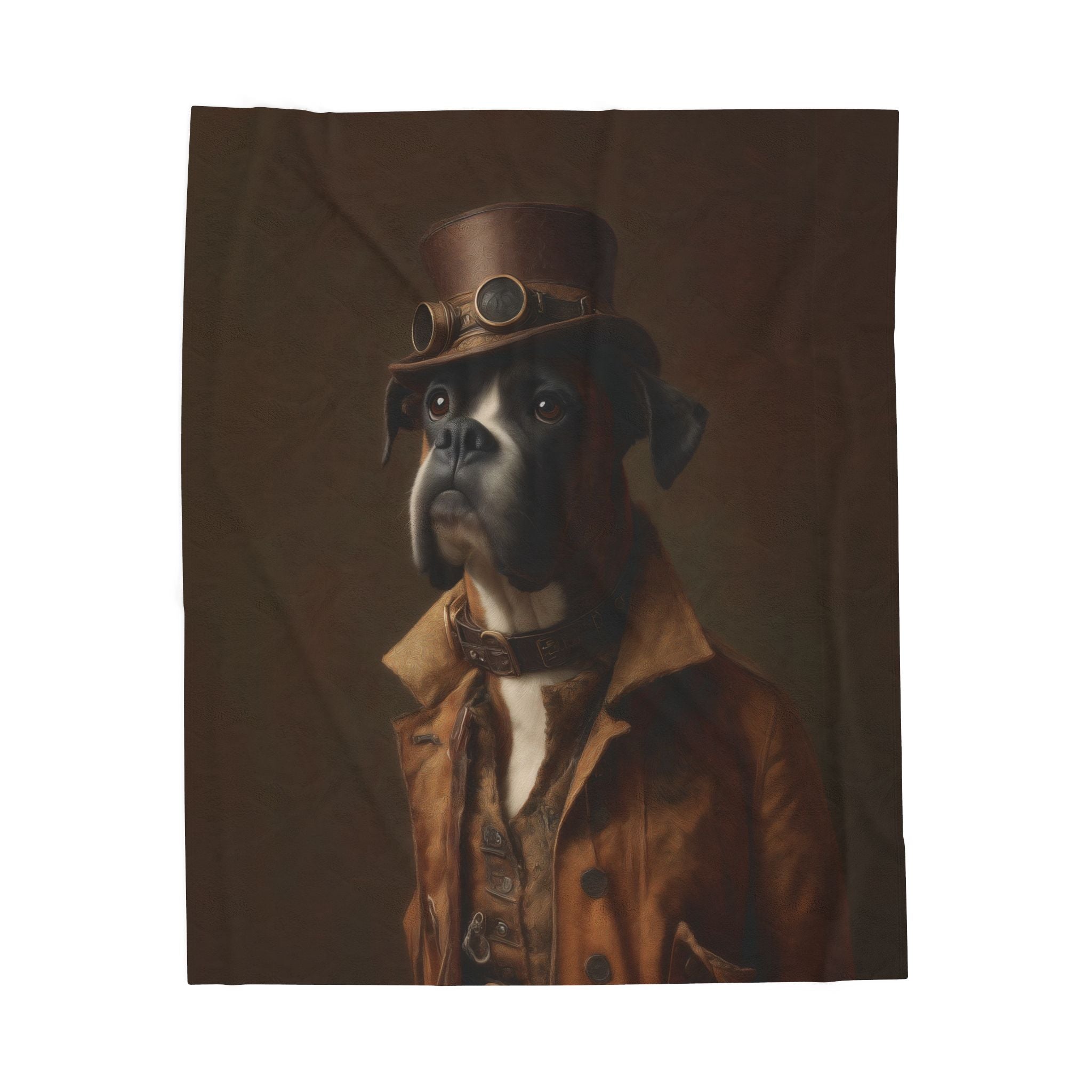 Steampunk Boxer Plush Blanket