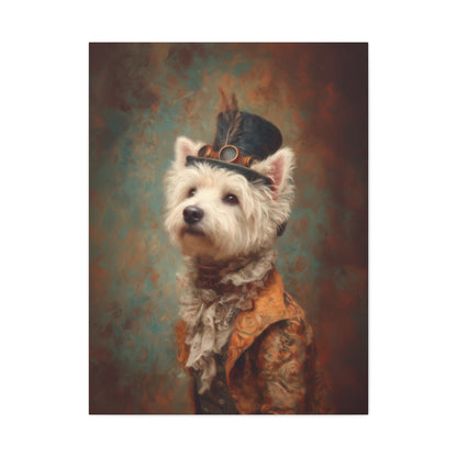 Steampunk Westie Canvas Art