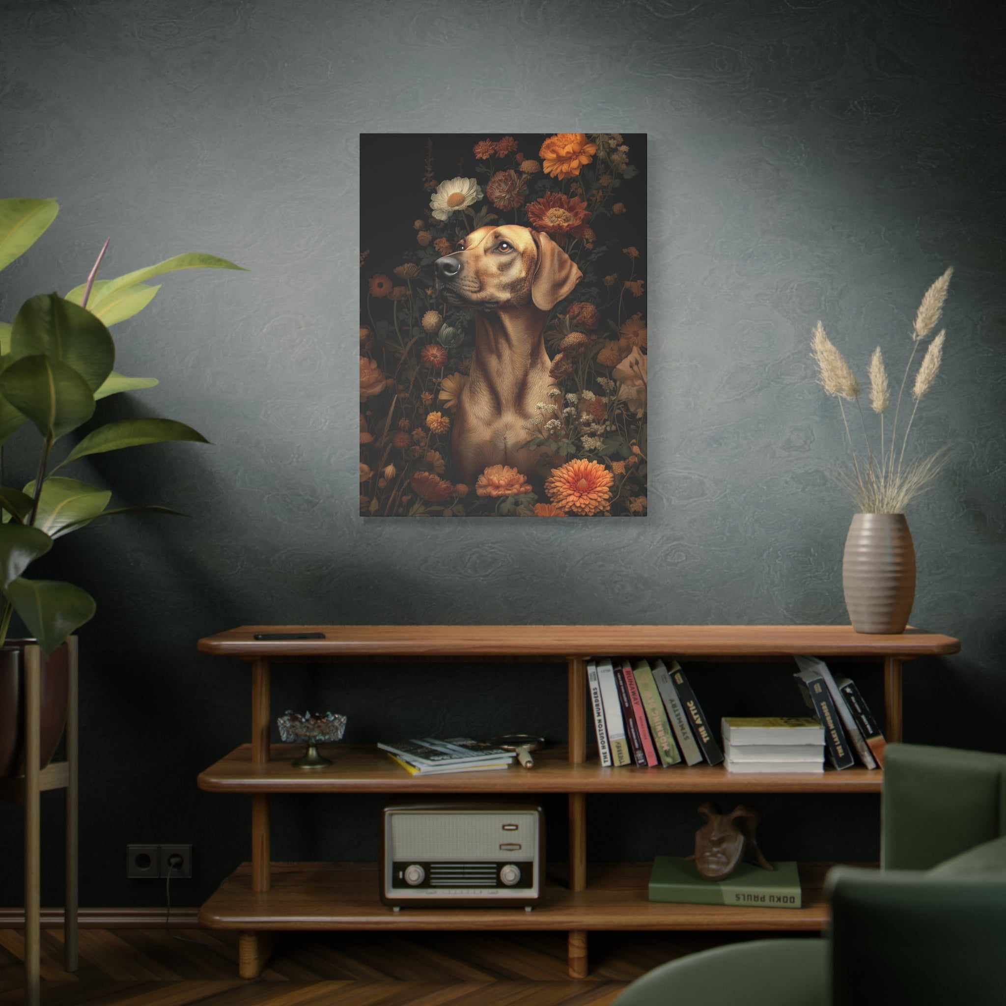 Botanical Rhodesian Ridgeback Canvas Art