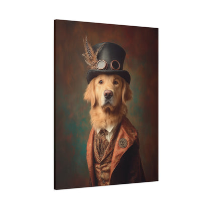 Steampunk Golden Retriever Canvas Art