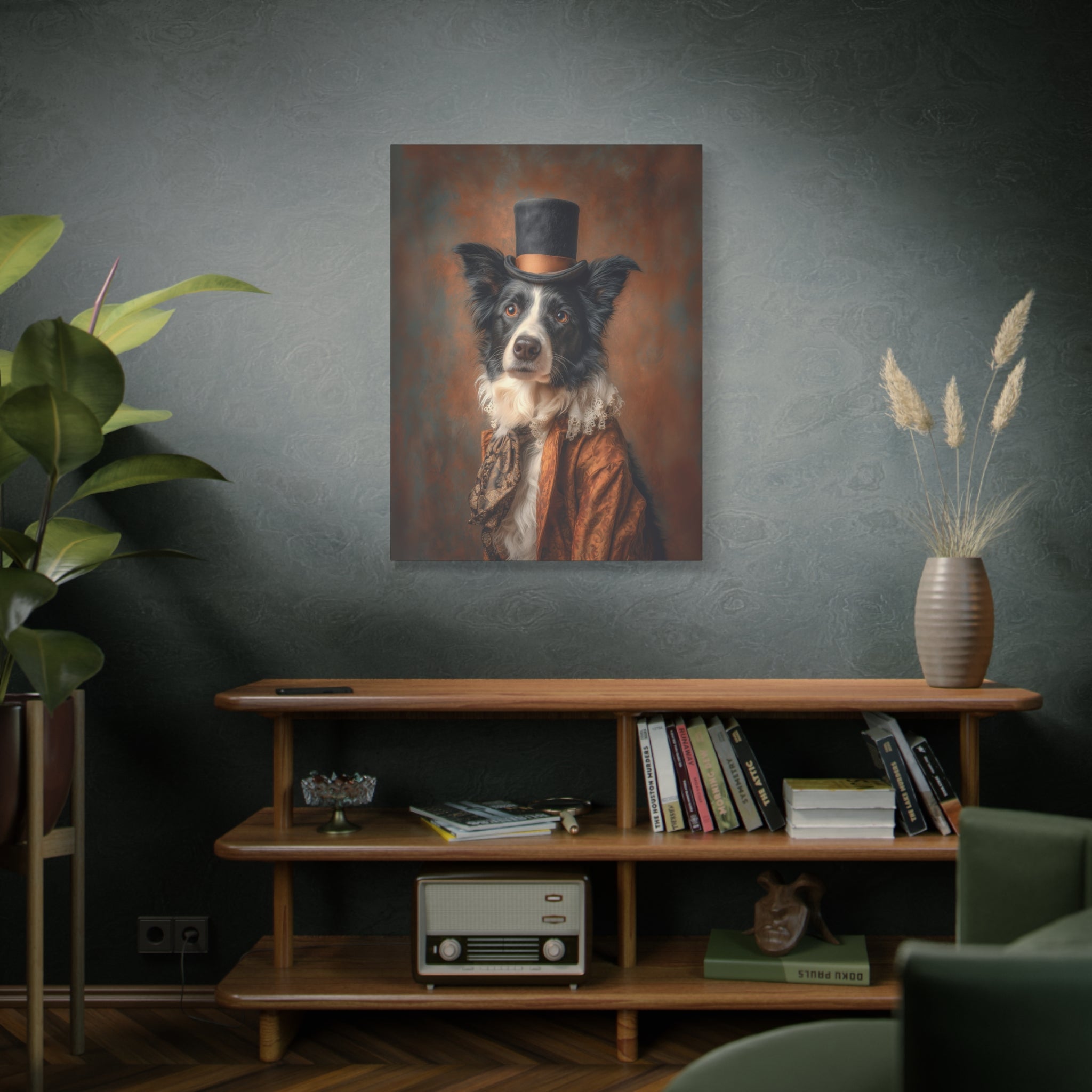 Steampunk Border Collie Canvas Art